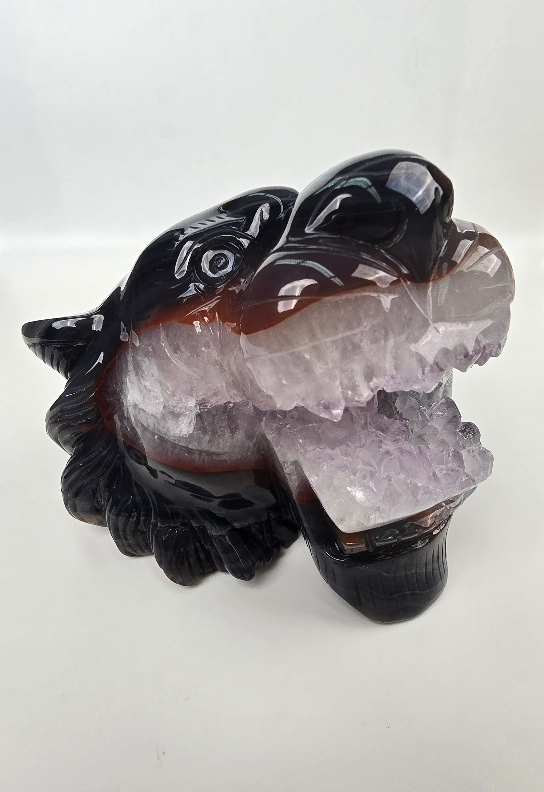 XXL Achat/Amethyst Tigerkopf - High Quality