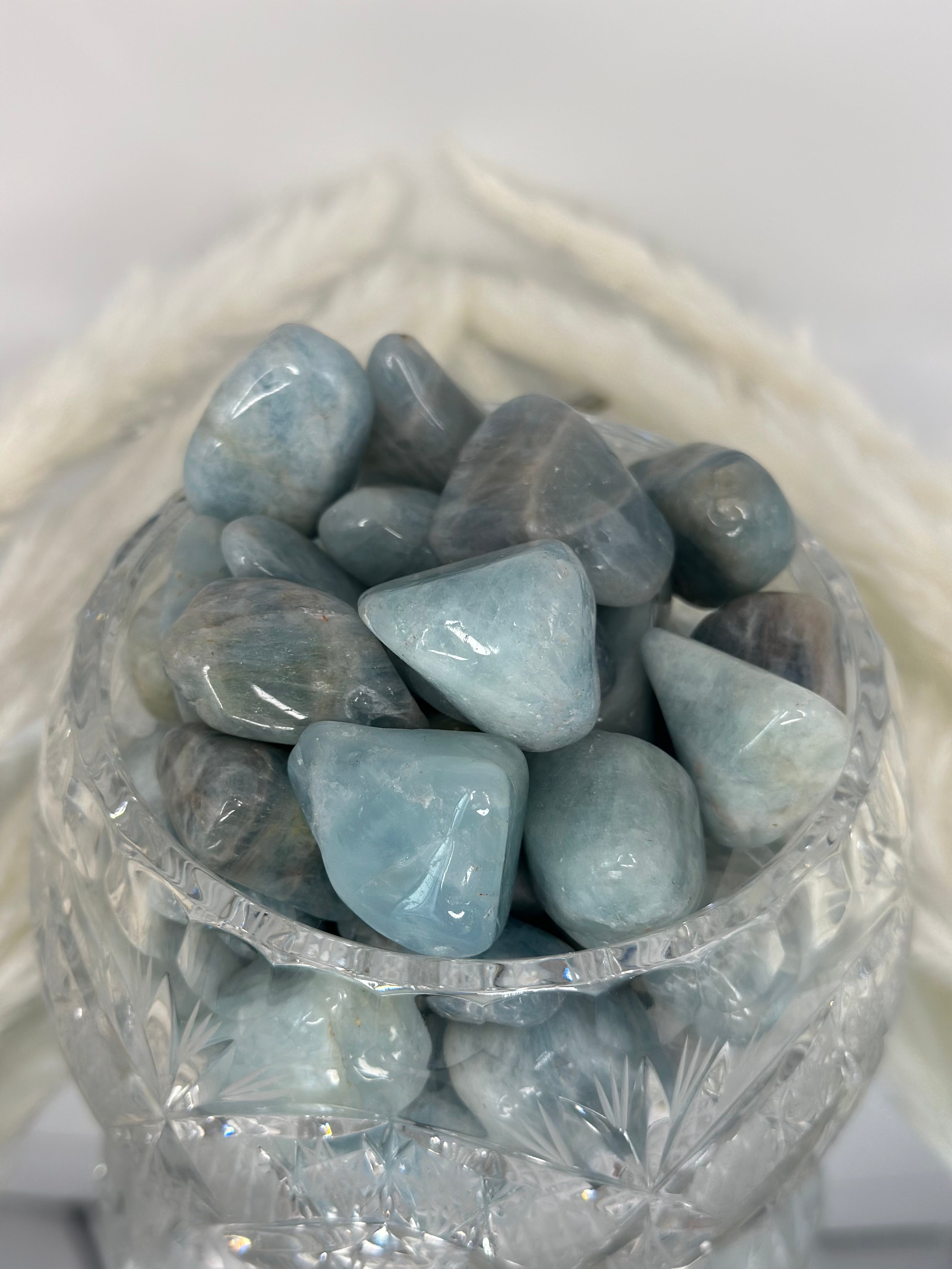 Aquamarin Trommelsteine