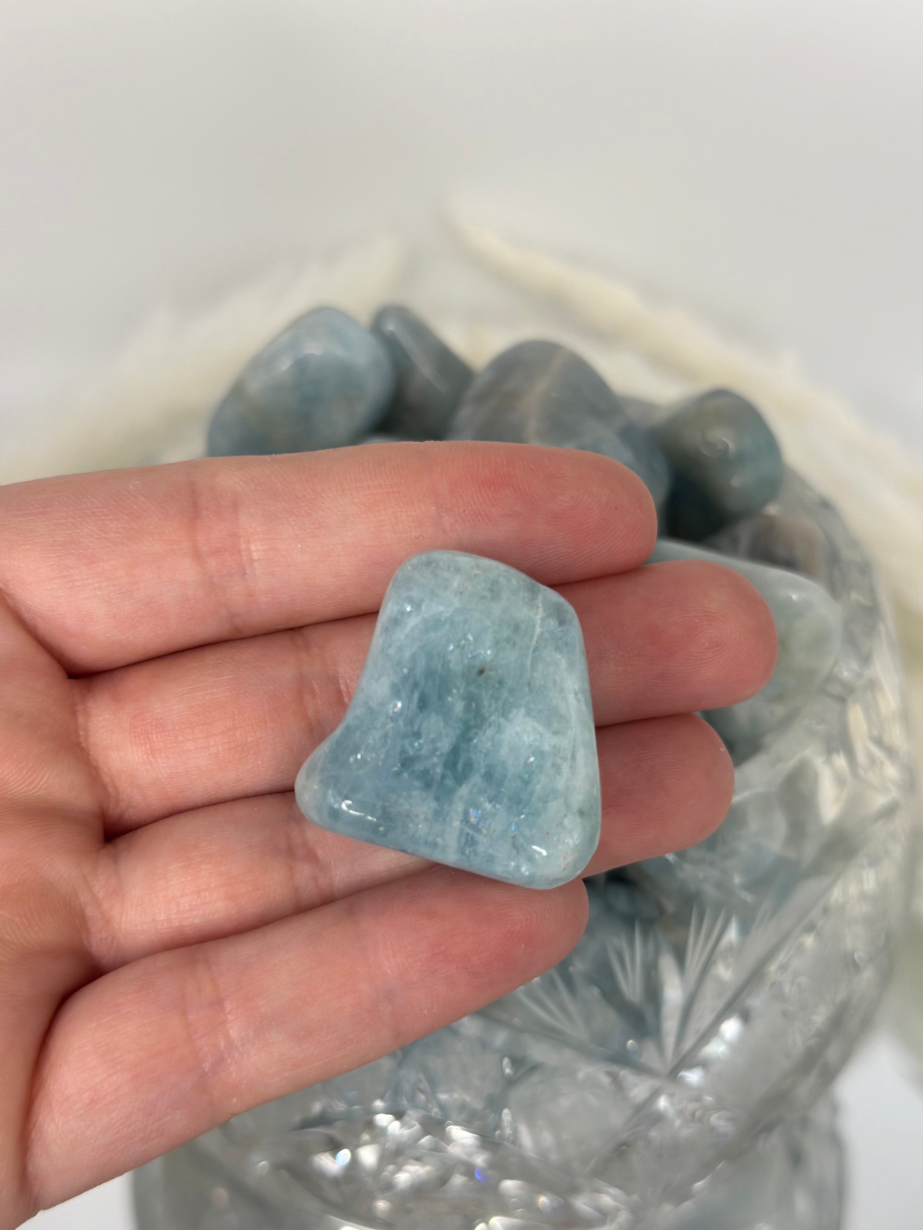 Aquamarin Trommelsteine