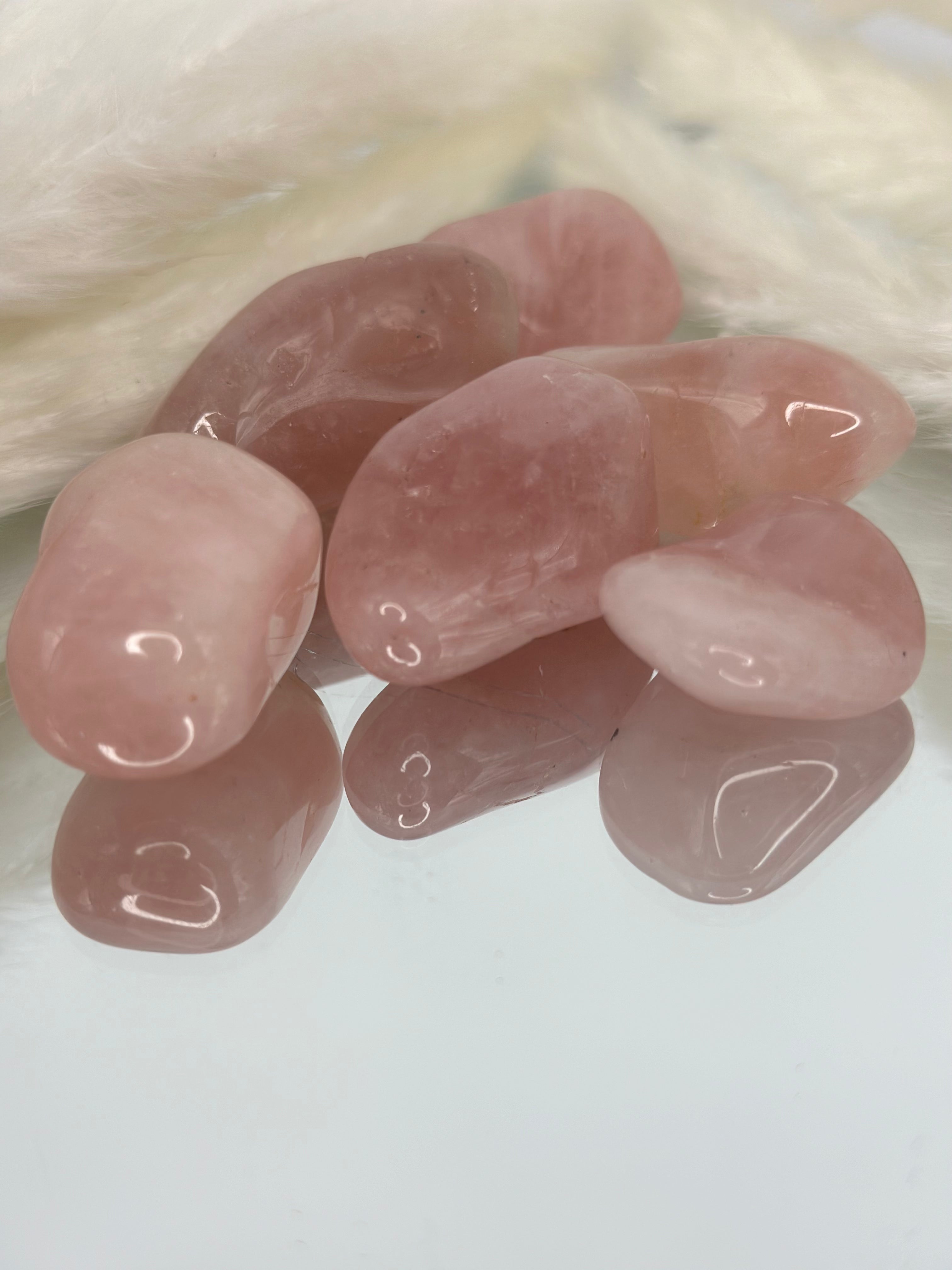 Rosenquarz Trommelsteine