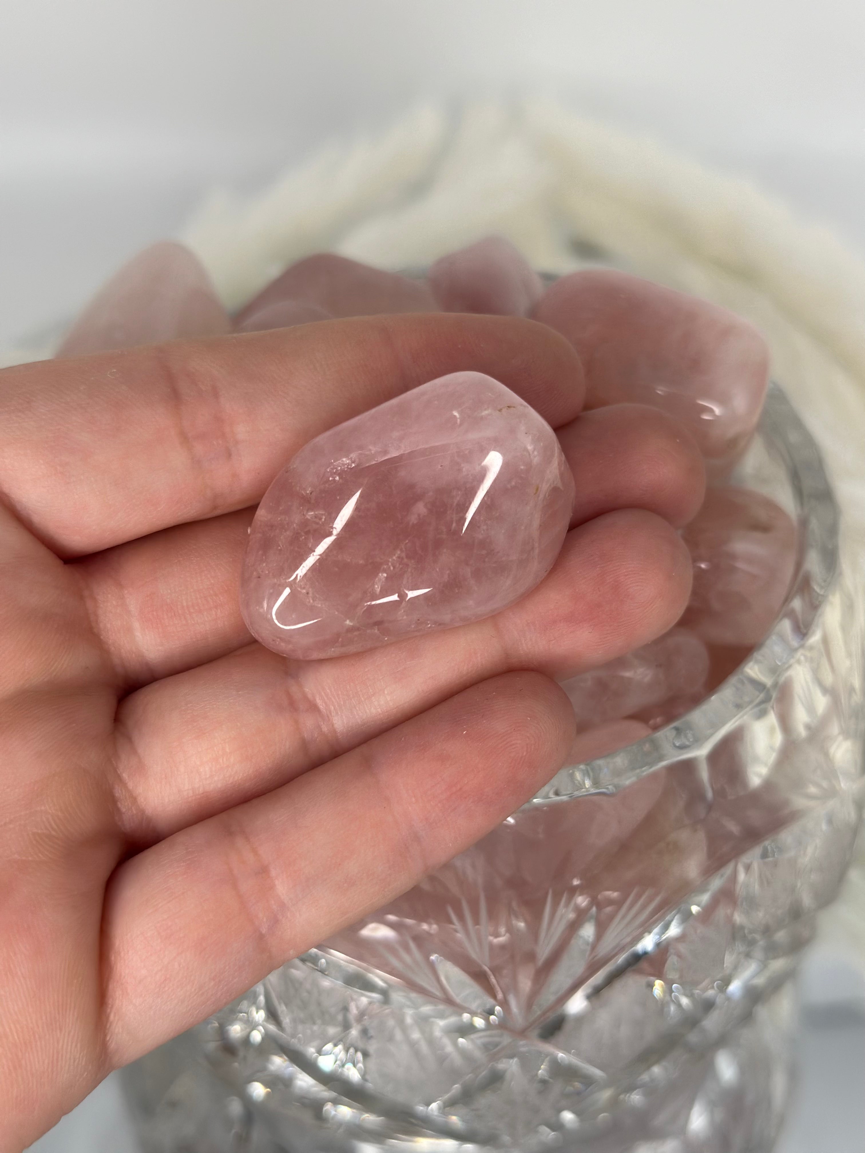 Rosenquarz Trommelsteine