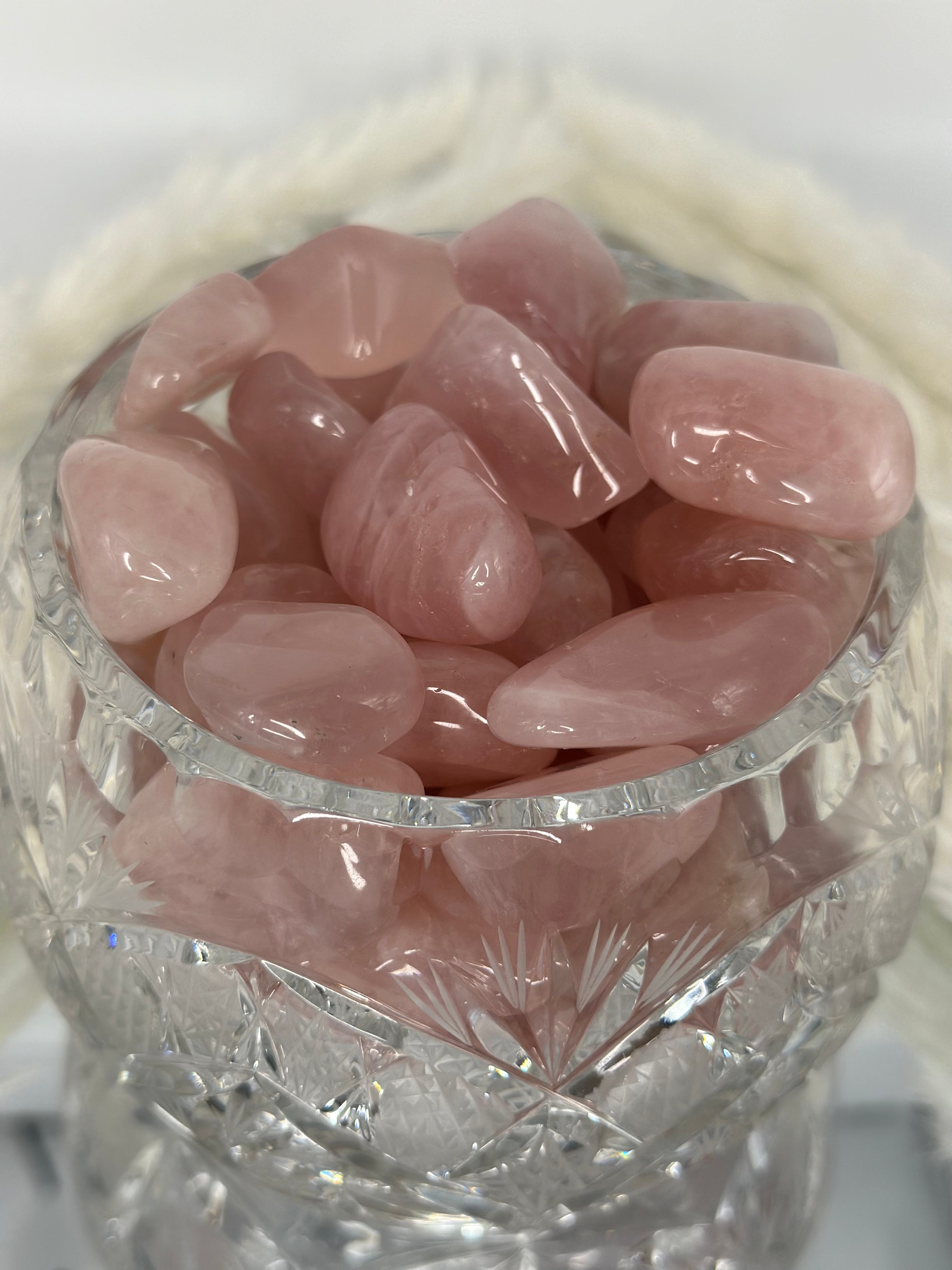 Rosenquarz Trommelsteine