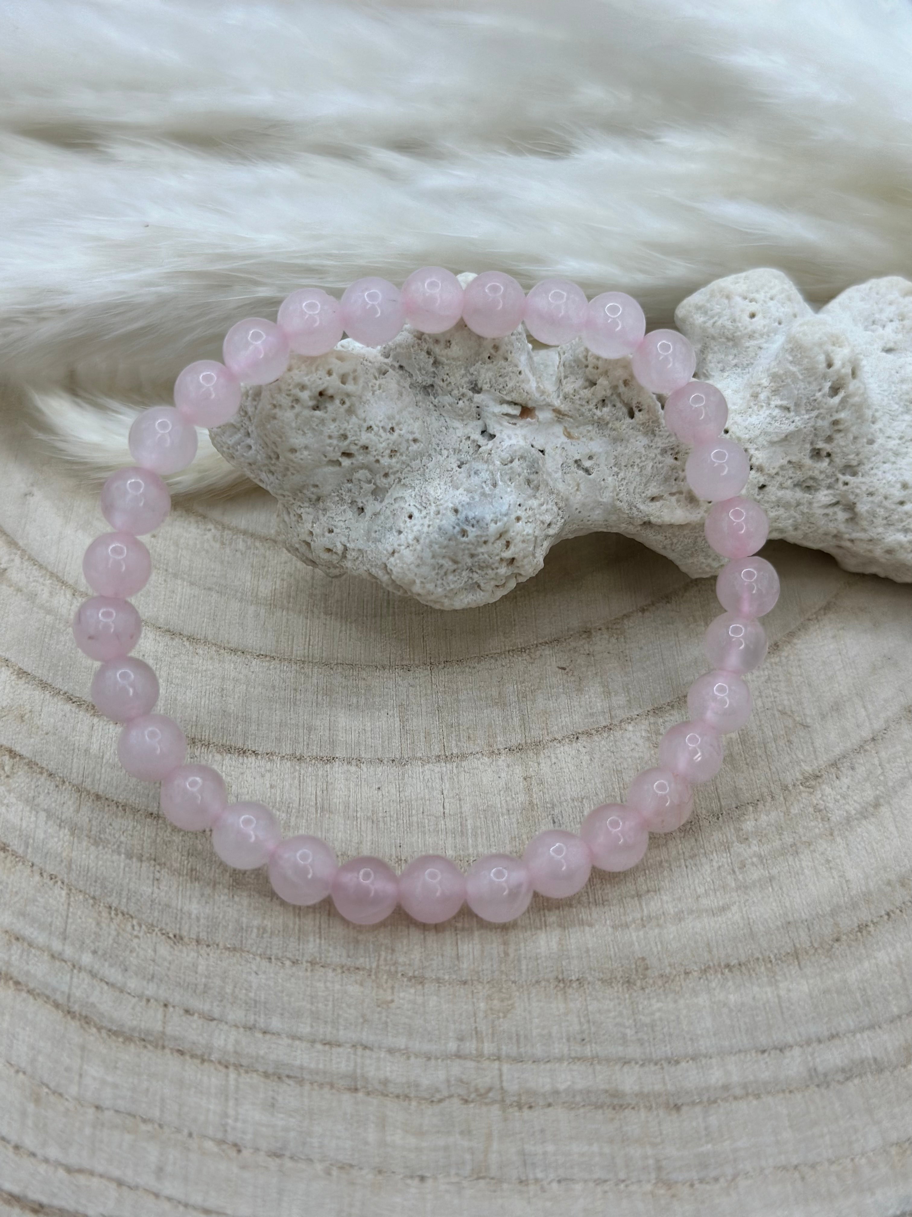 Rosenquarz Armband-6mm