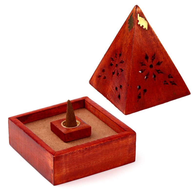 Räucherbrenner – Mangoholz Pyramide mit Elefant