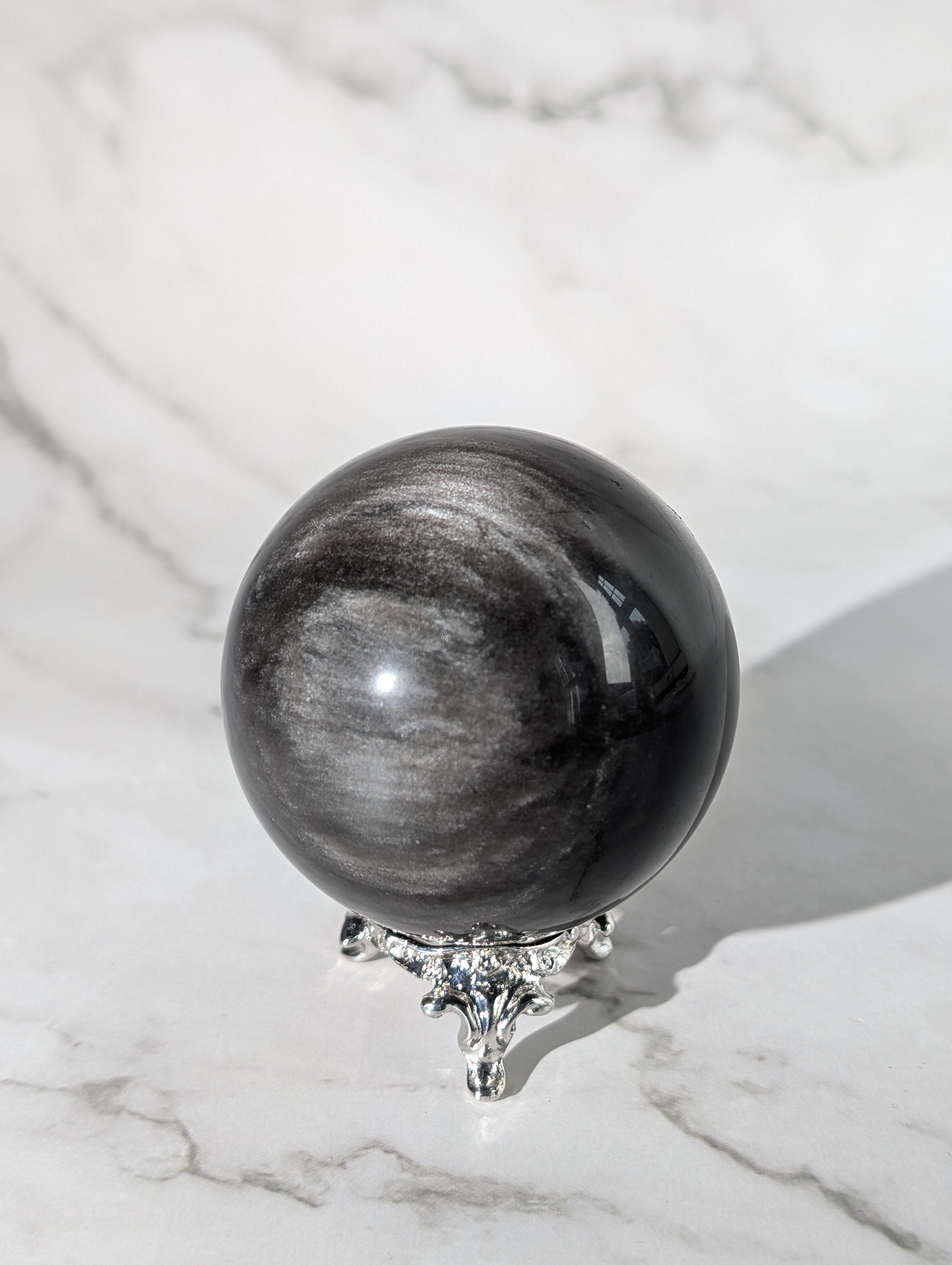Silber Obsidian Kugel 1
