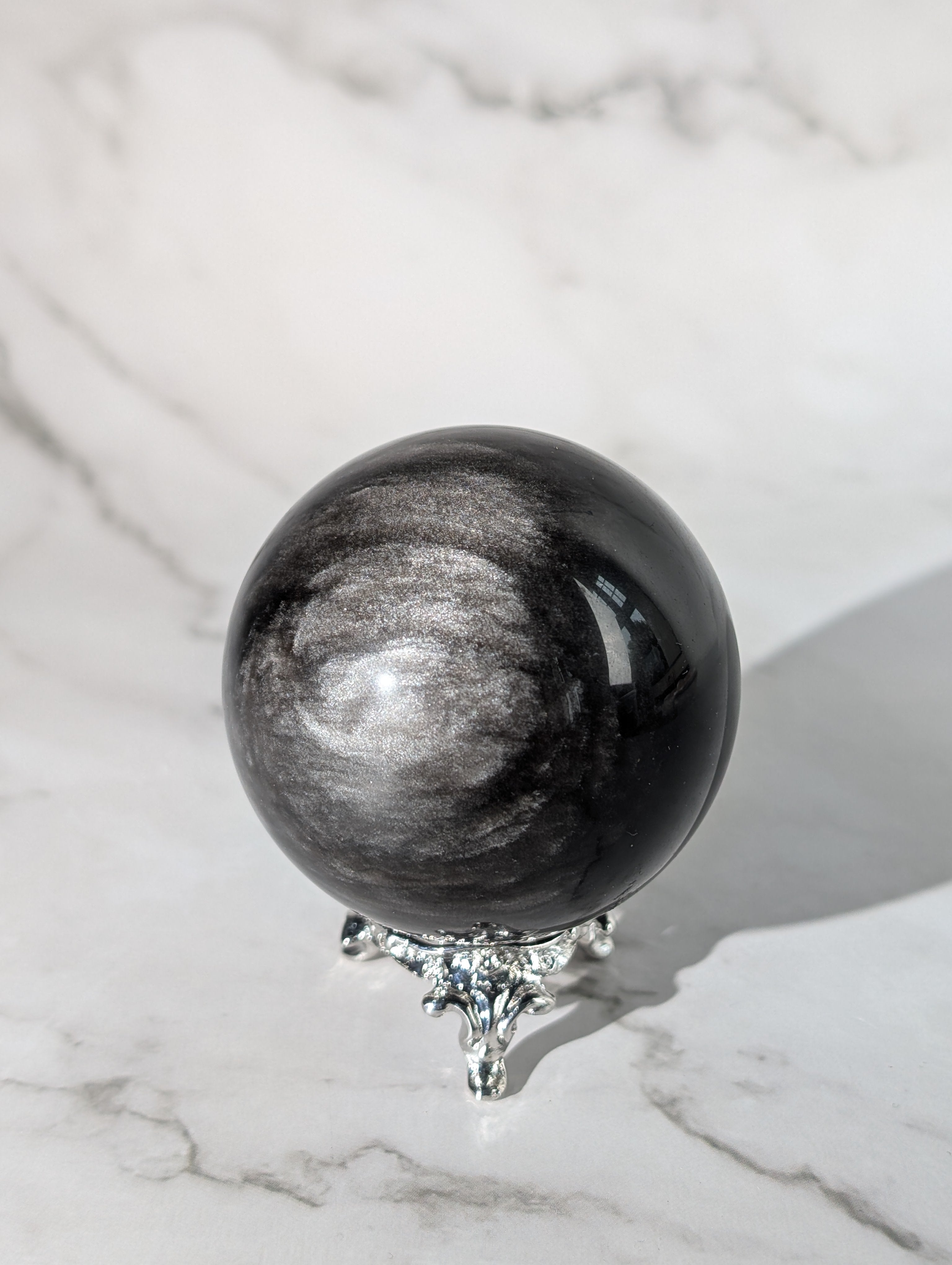 Silber Obsidian Kugel 1