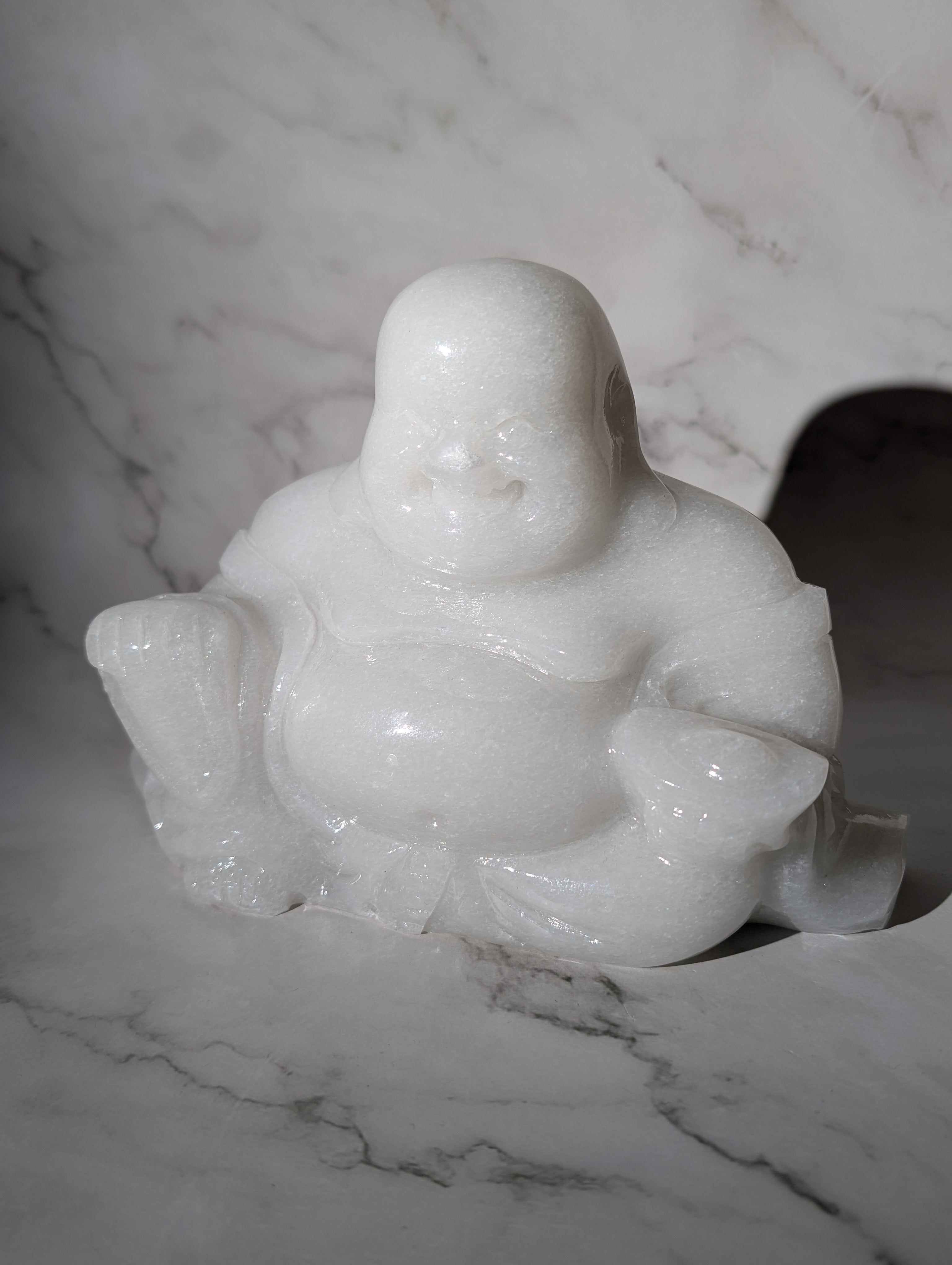 Weißer Marmor Buddha XXL