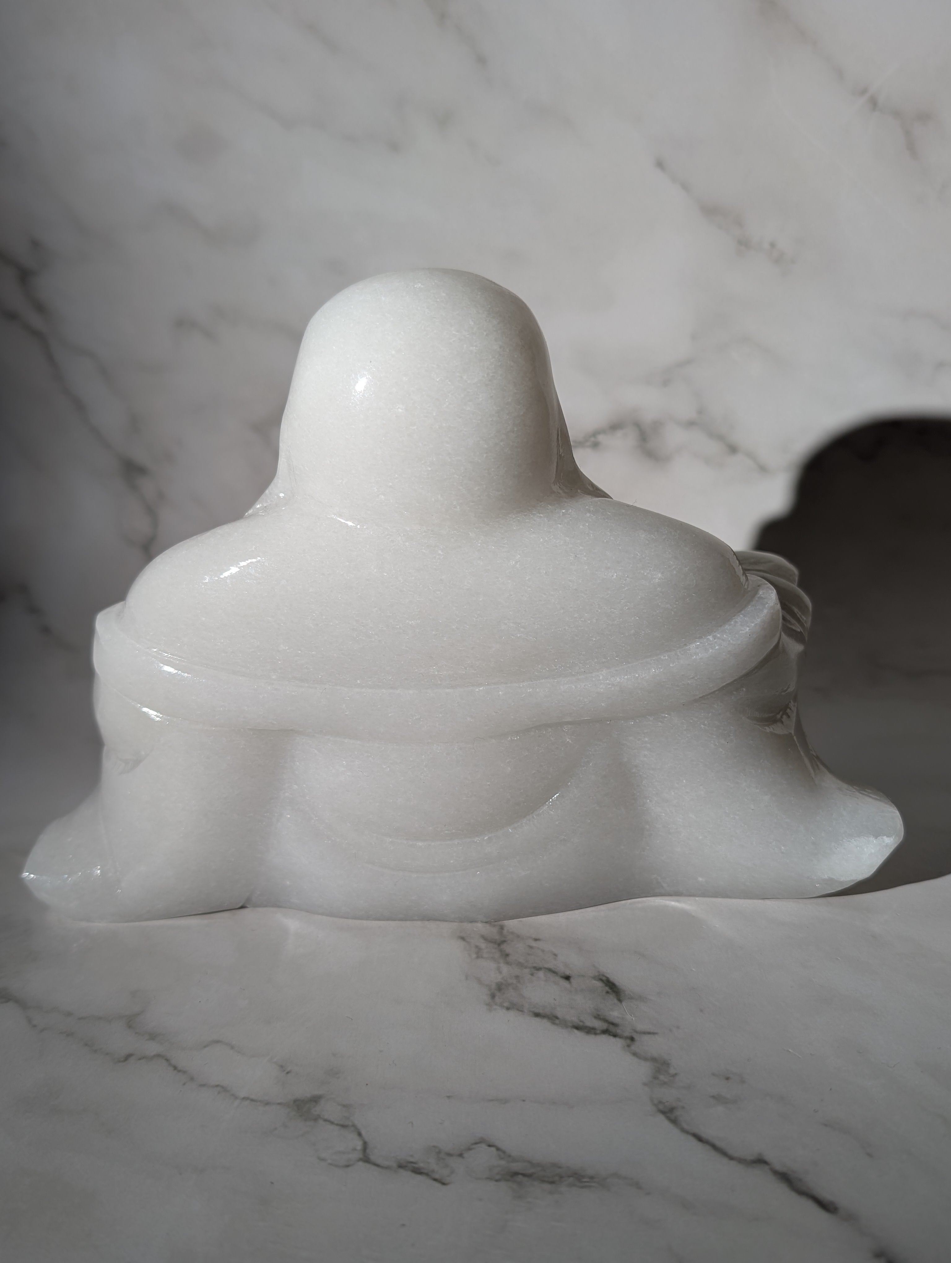 Weißer Marmor Buddha XXL