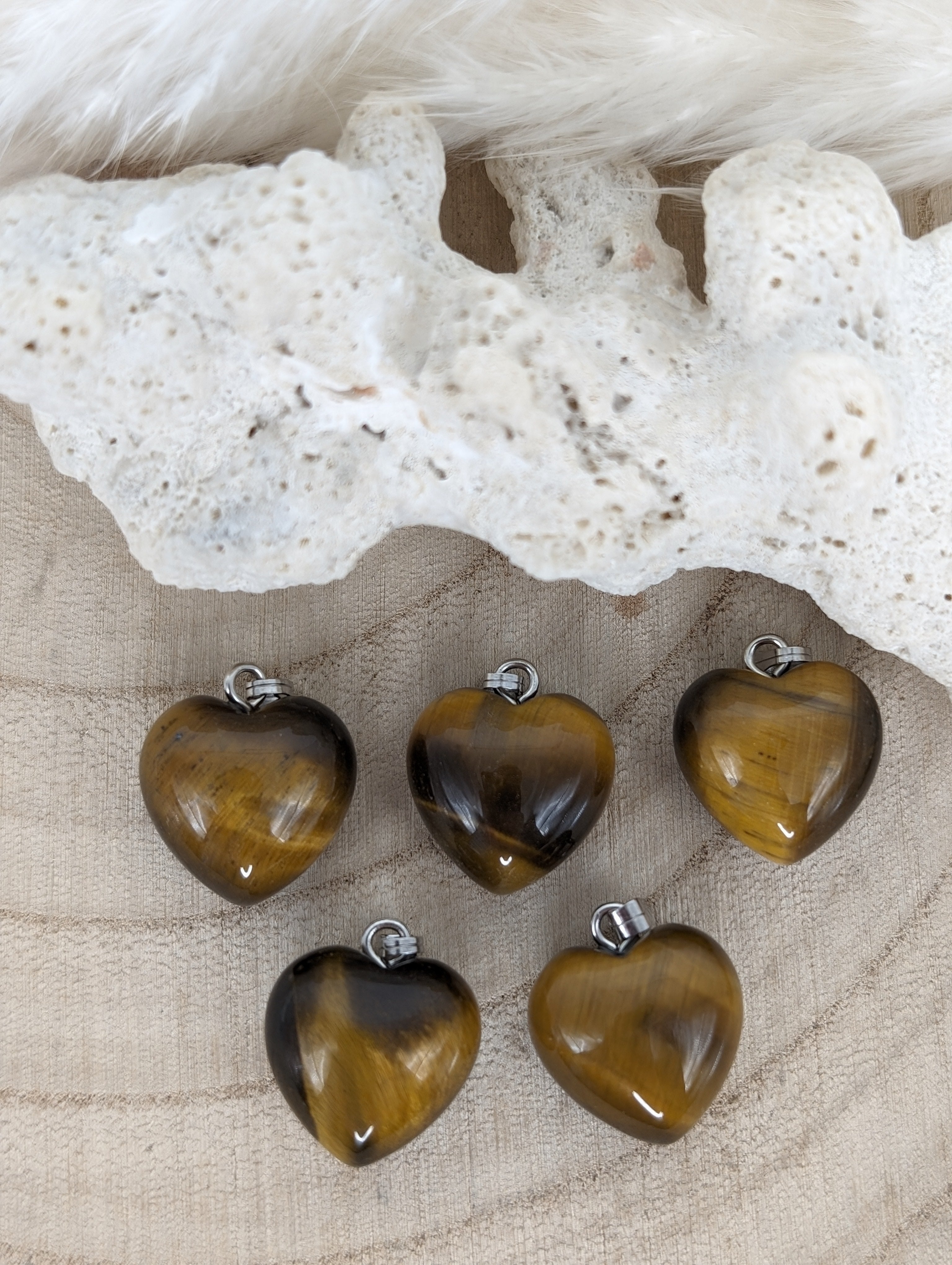 Tigerauge Herzanhänger