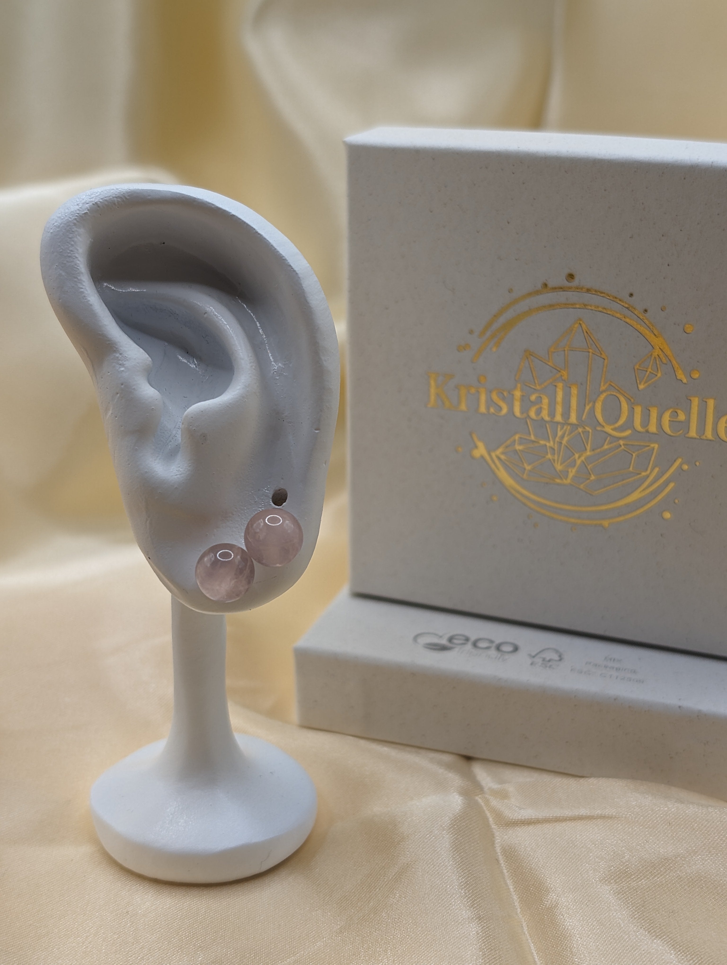 Rosenquarz Ohrstecker-8mm