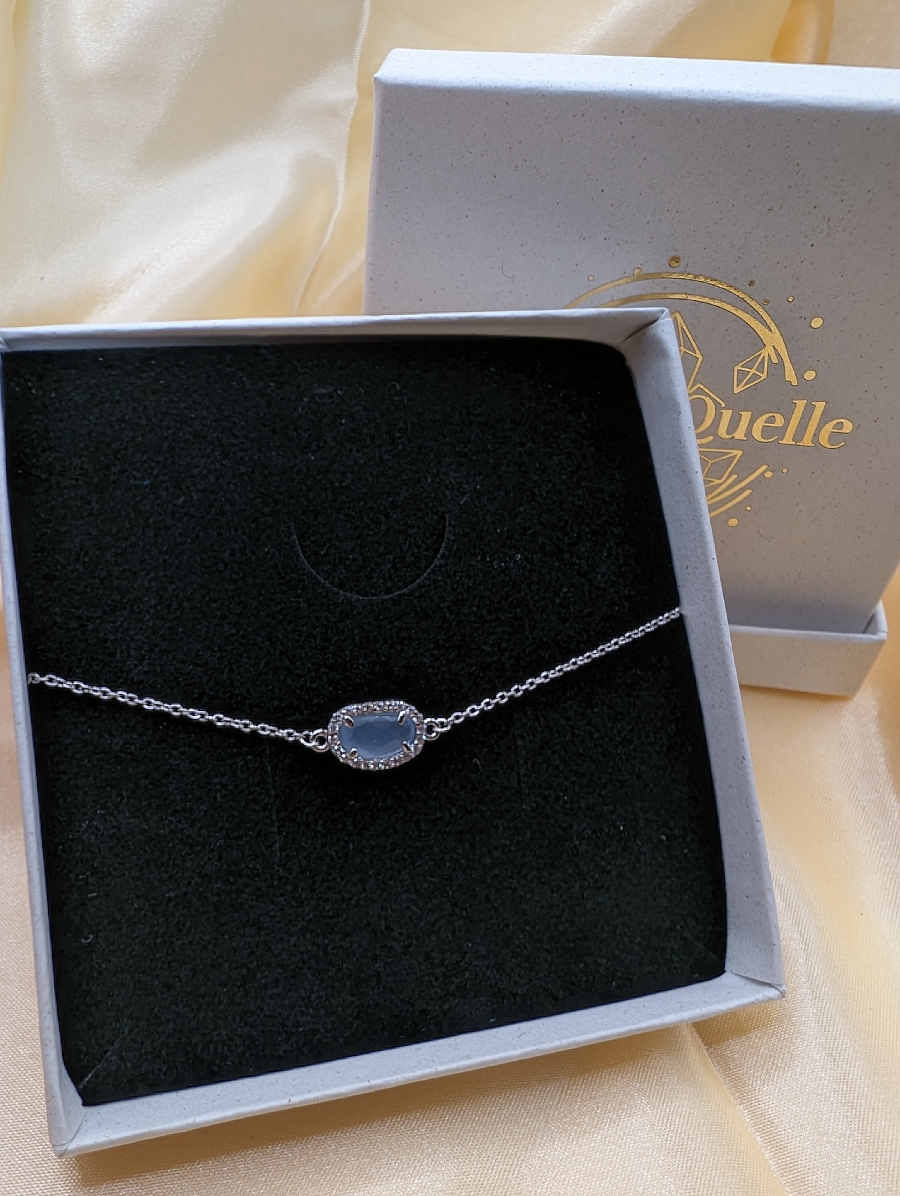 Chalcedon Armband 925 Silber - Rhodiniert