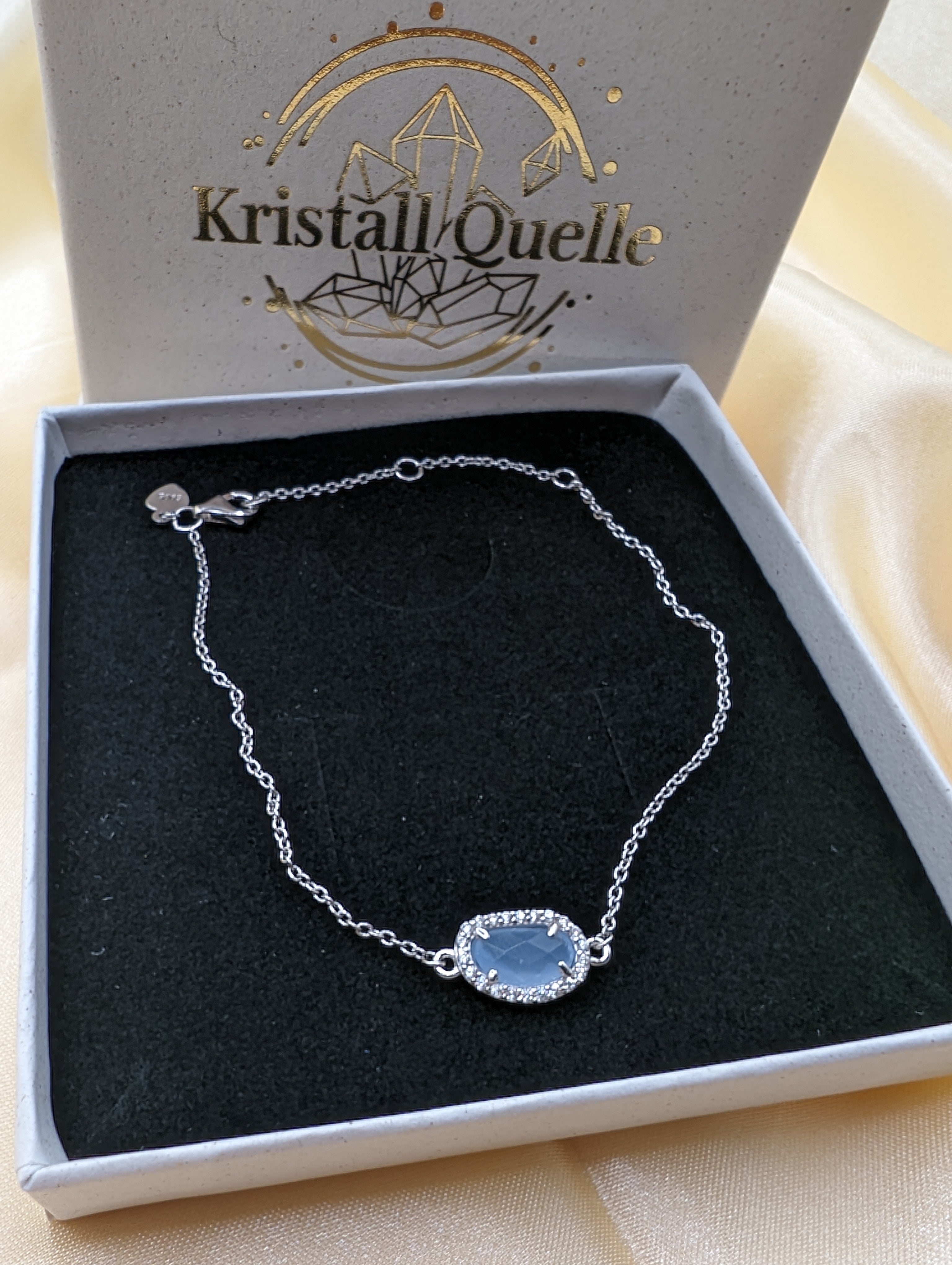 Chalcedon Armband 925 Silber - Rhodiniert