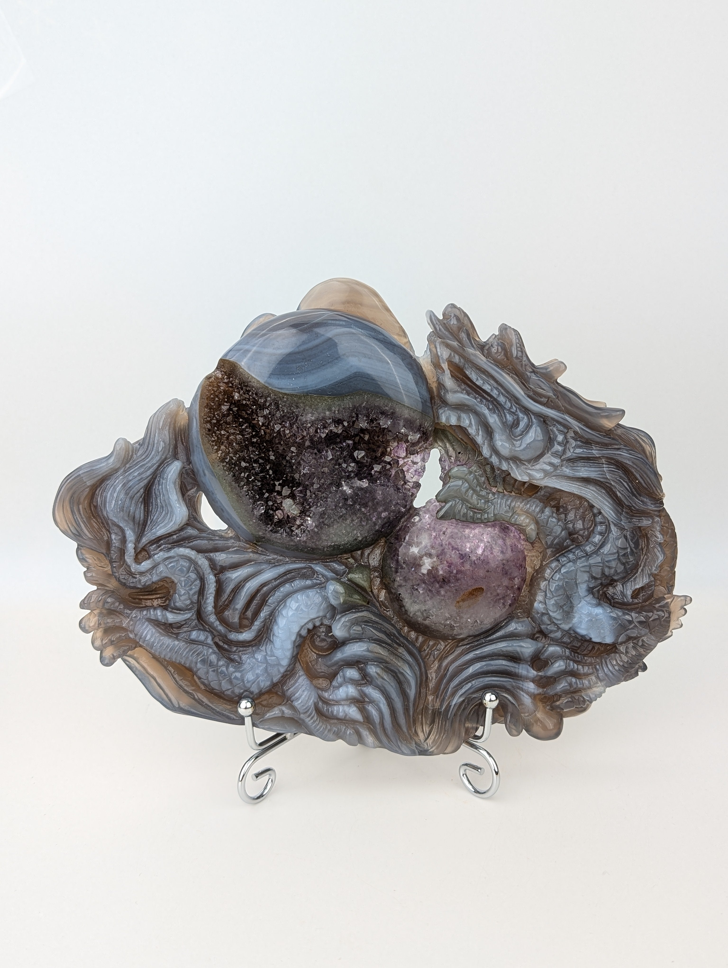 Achat/Amethyst Drachencarving High Quality