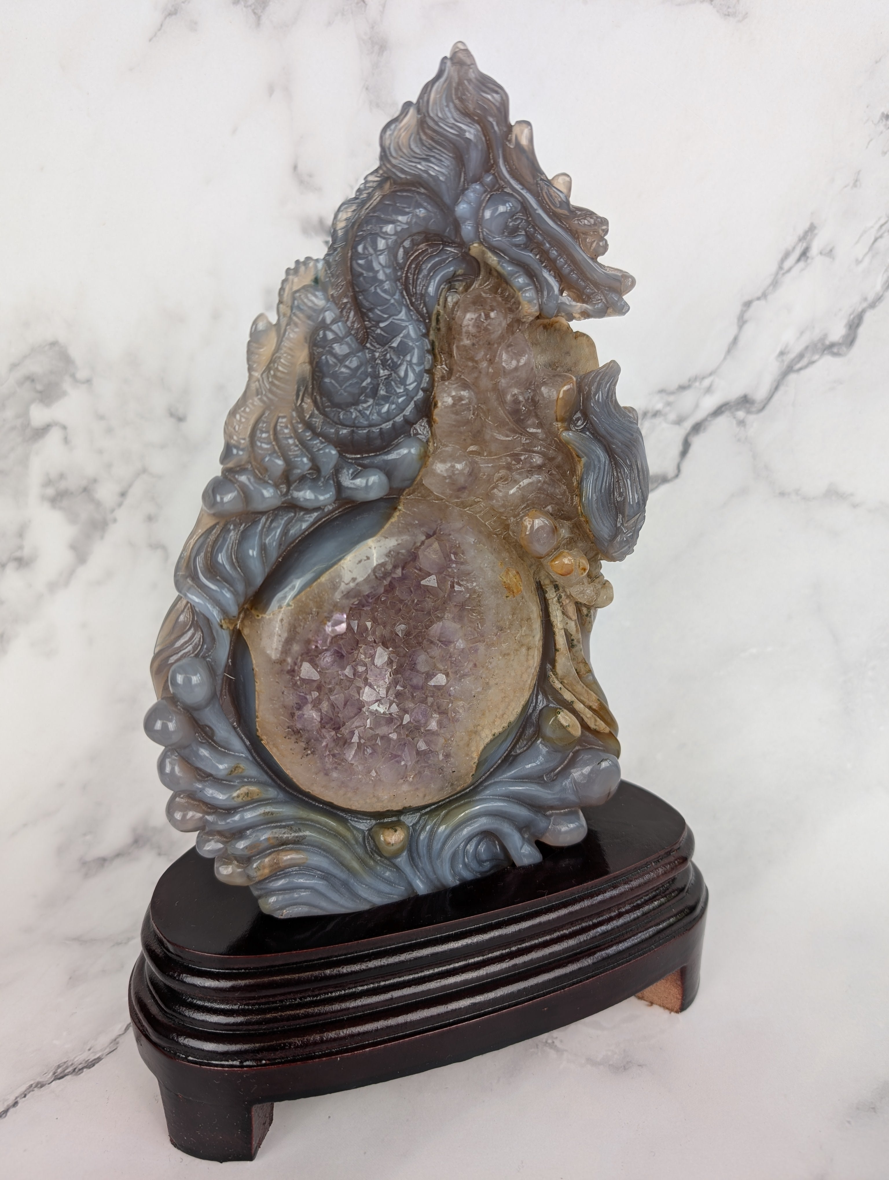 Achat/Amethyst Drachencarving High Quality 3