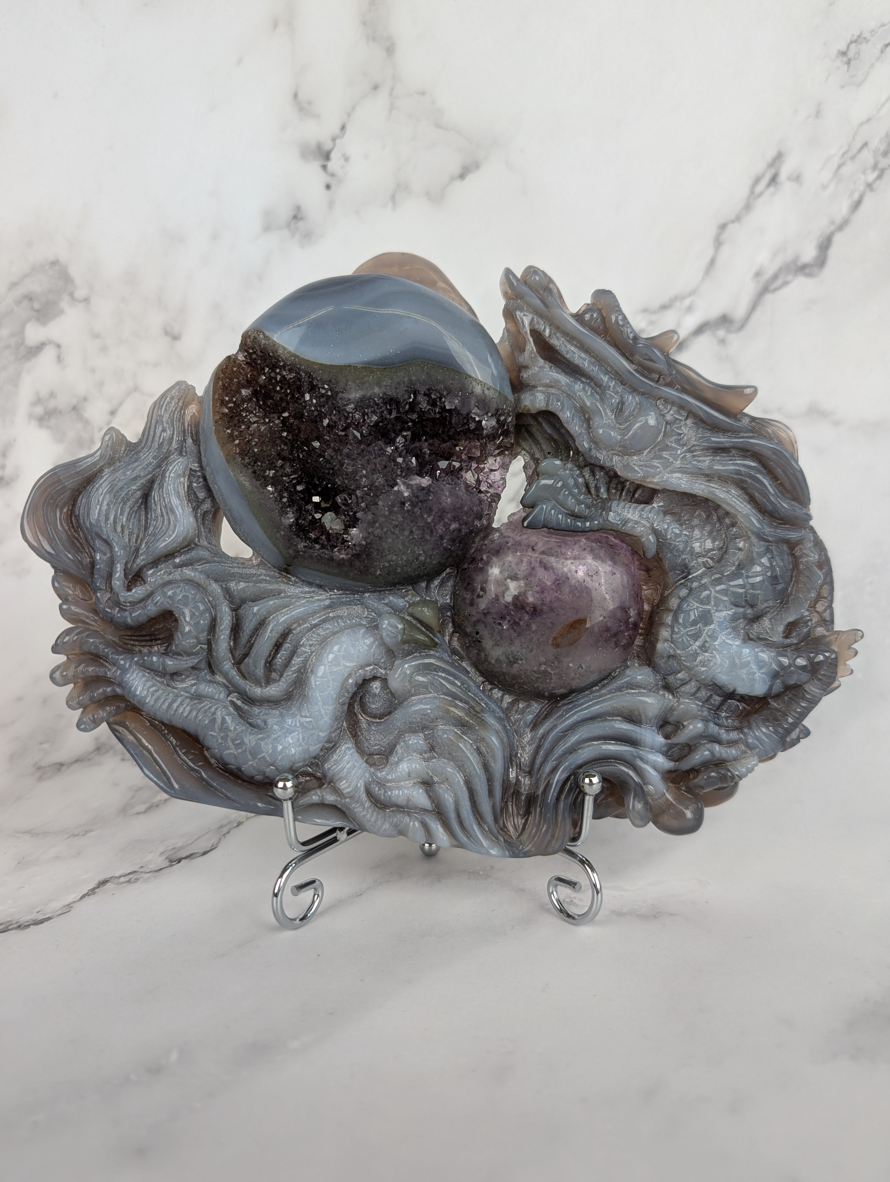 Achat/Amethyst Drachencarving High Quality 2
