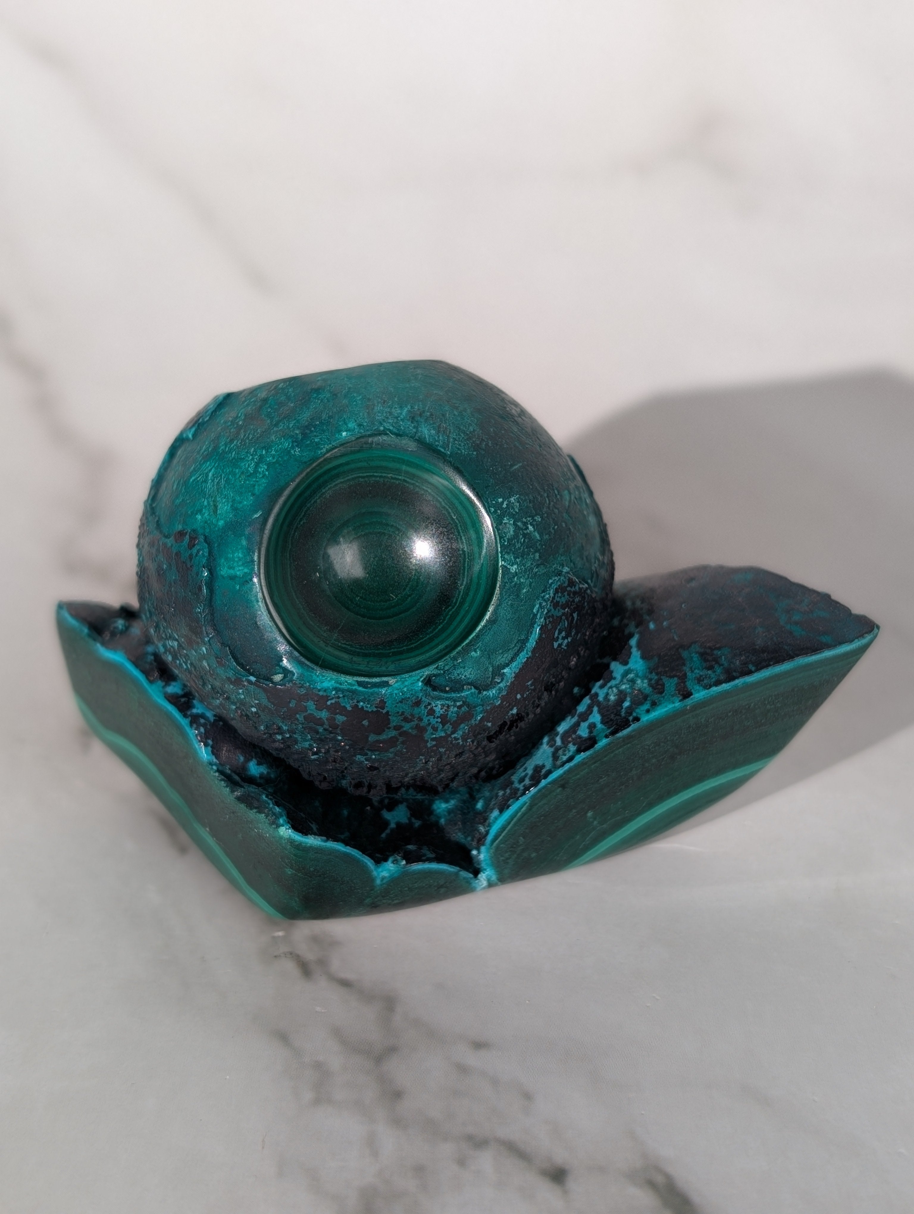 Malachit Freiform mit Kugel