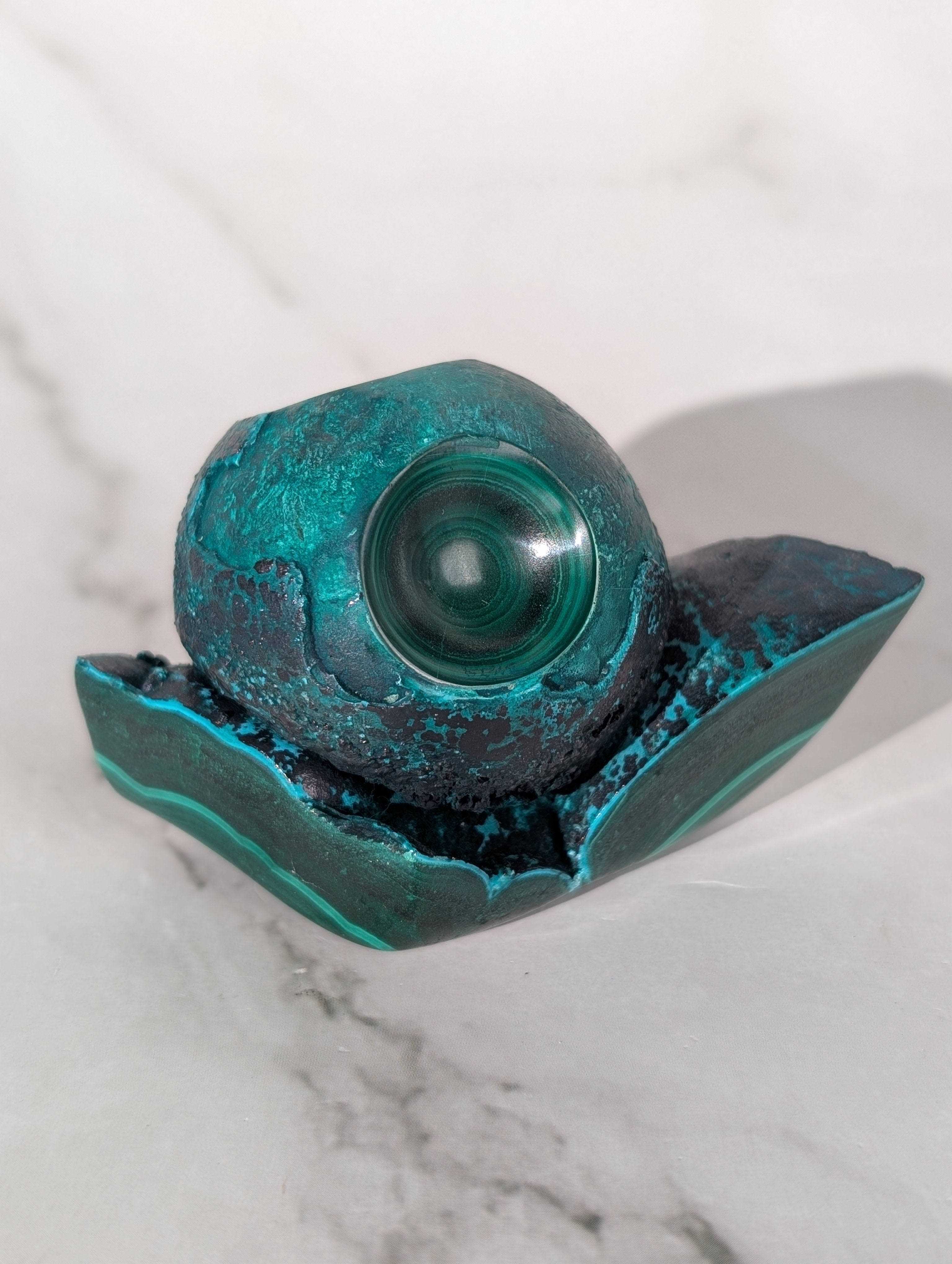 Malachit Freiform mit Kugel