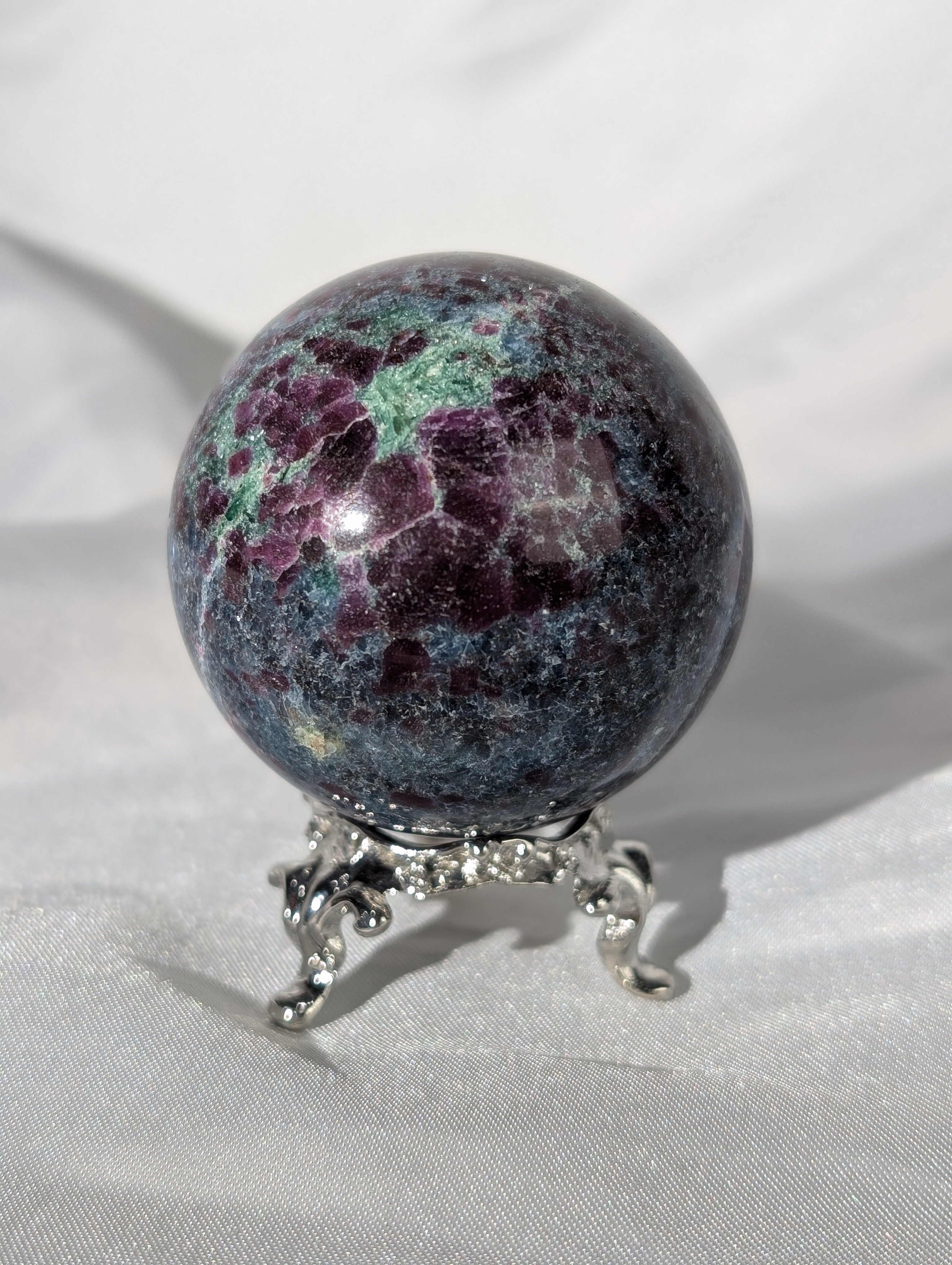 Fuchsit, Rubin, Muskovit (Mica) Kugel 5