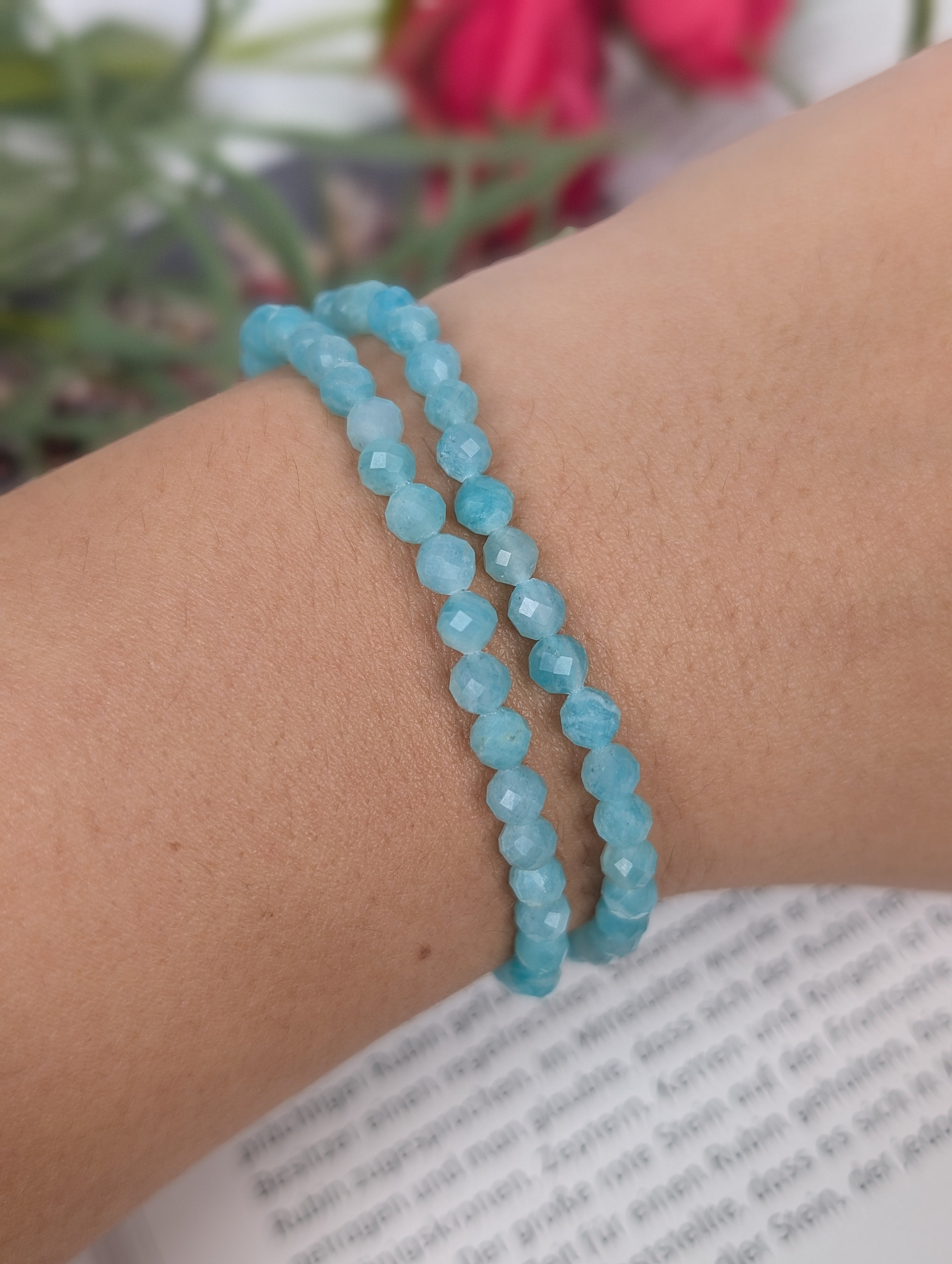 Amazonit Armband facettiert- 4mm