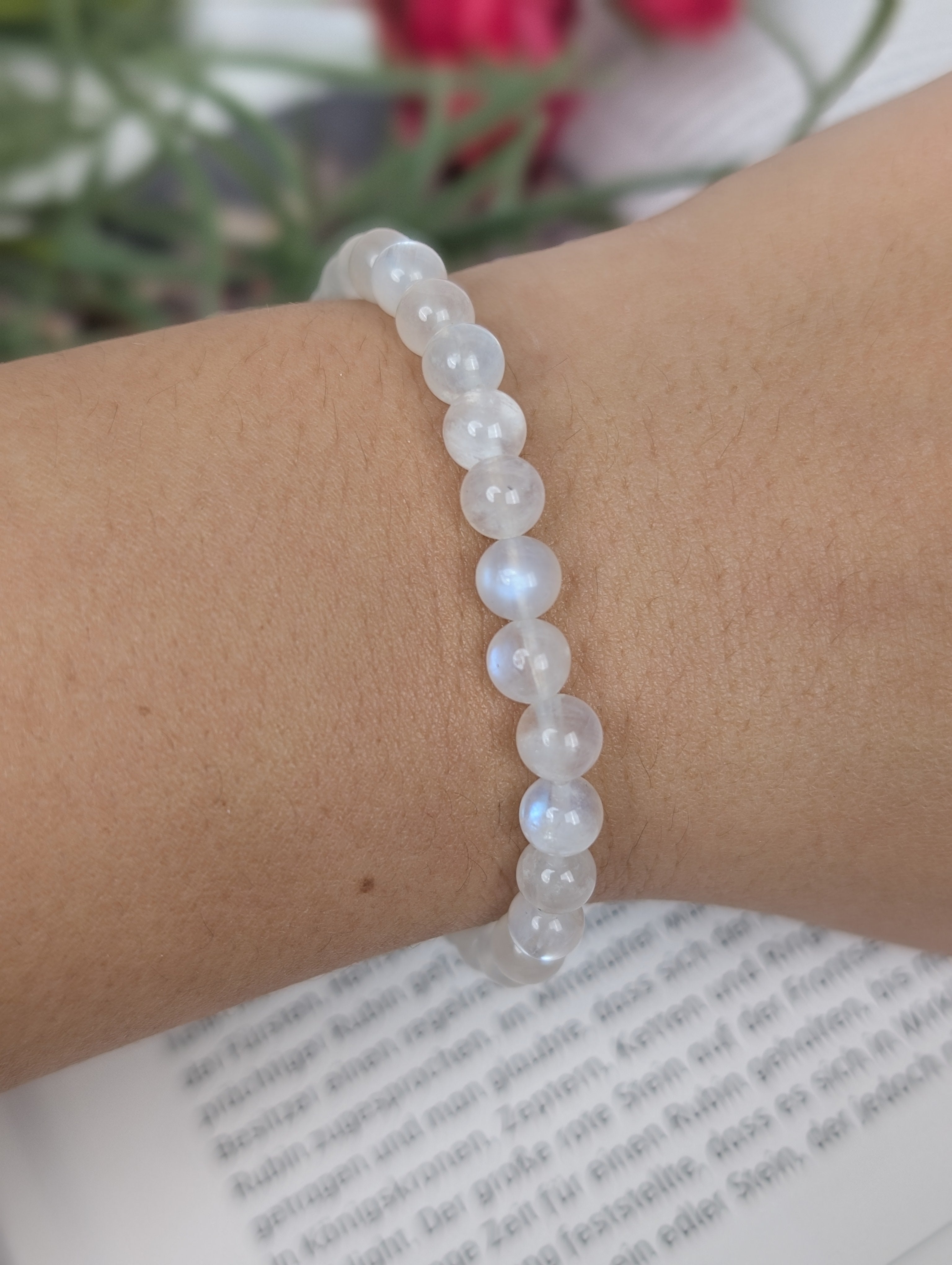 Regenbogen Mondstein Armband - 6mm