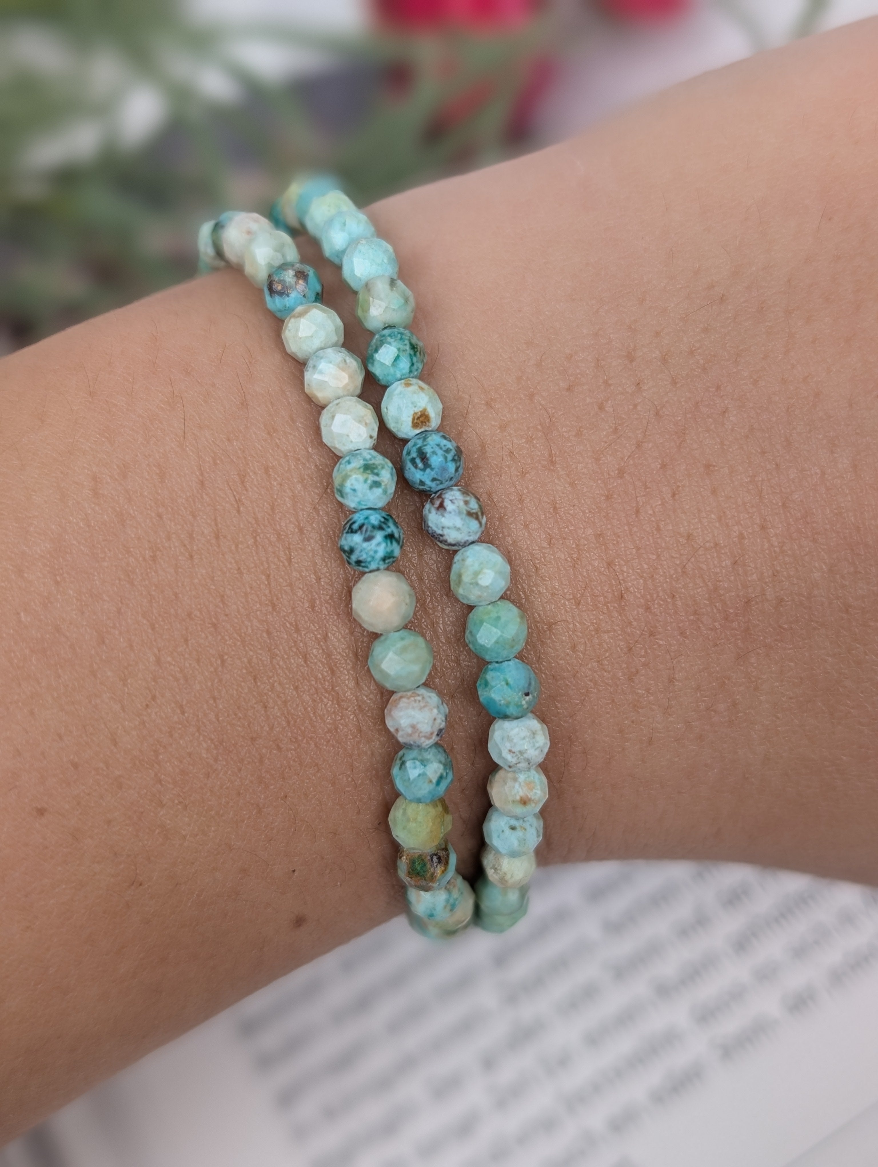 Türkis & Chrysokoll Armband facettiert- 3mm