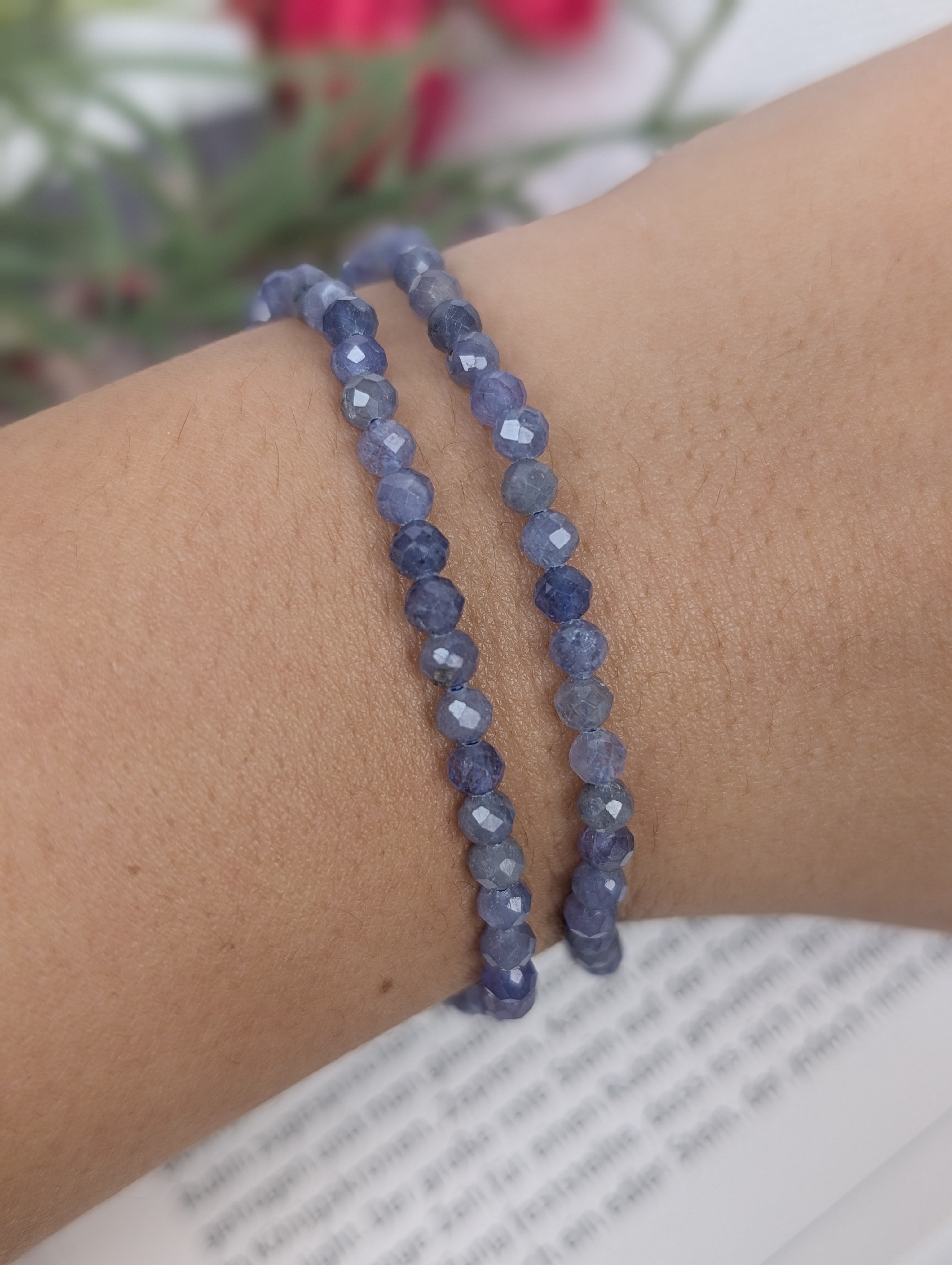 Tansanit Armband facettiert- 3mm