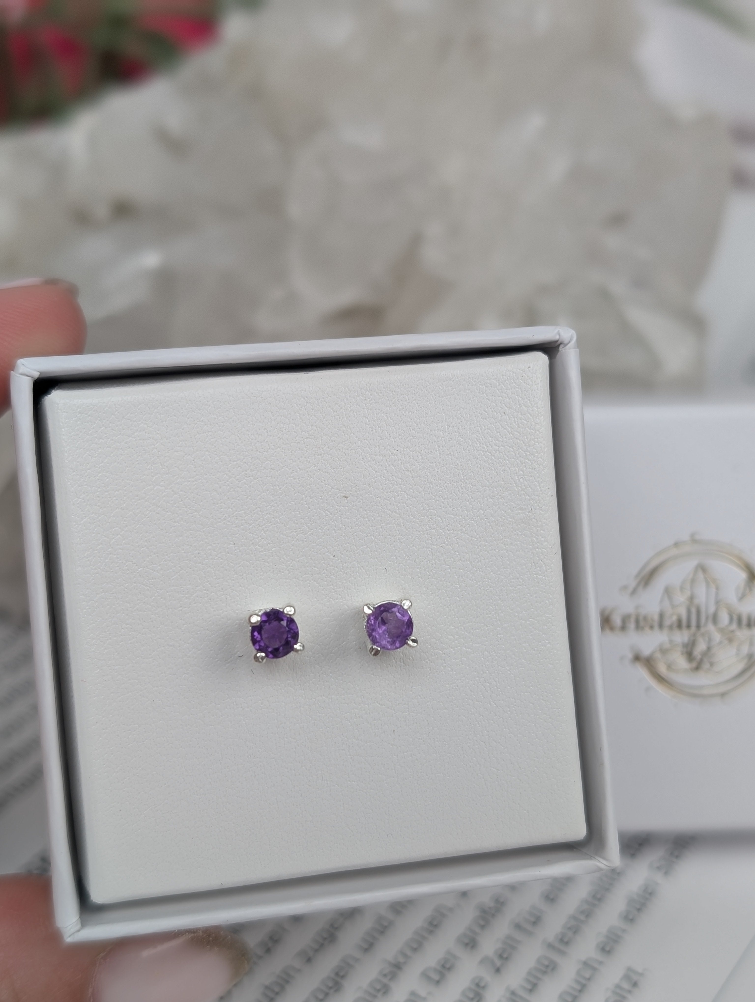 Amethyst Ohrstecker "eckig"