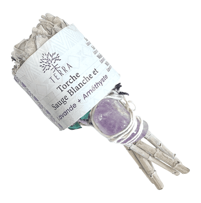 Räucherfackel weißer Salbei und Amethyst