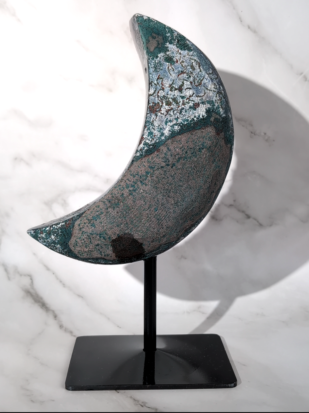 Amethyst Halbmond mit Achat