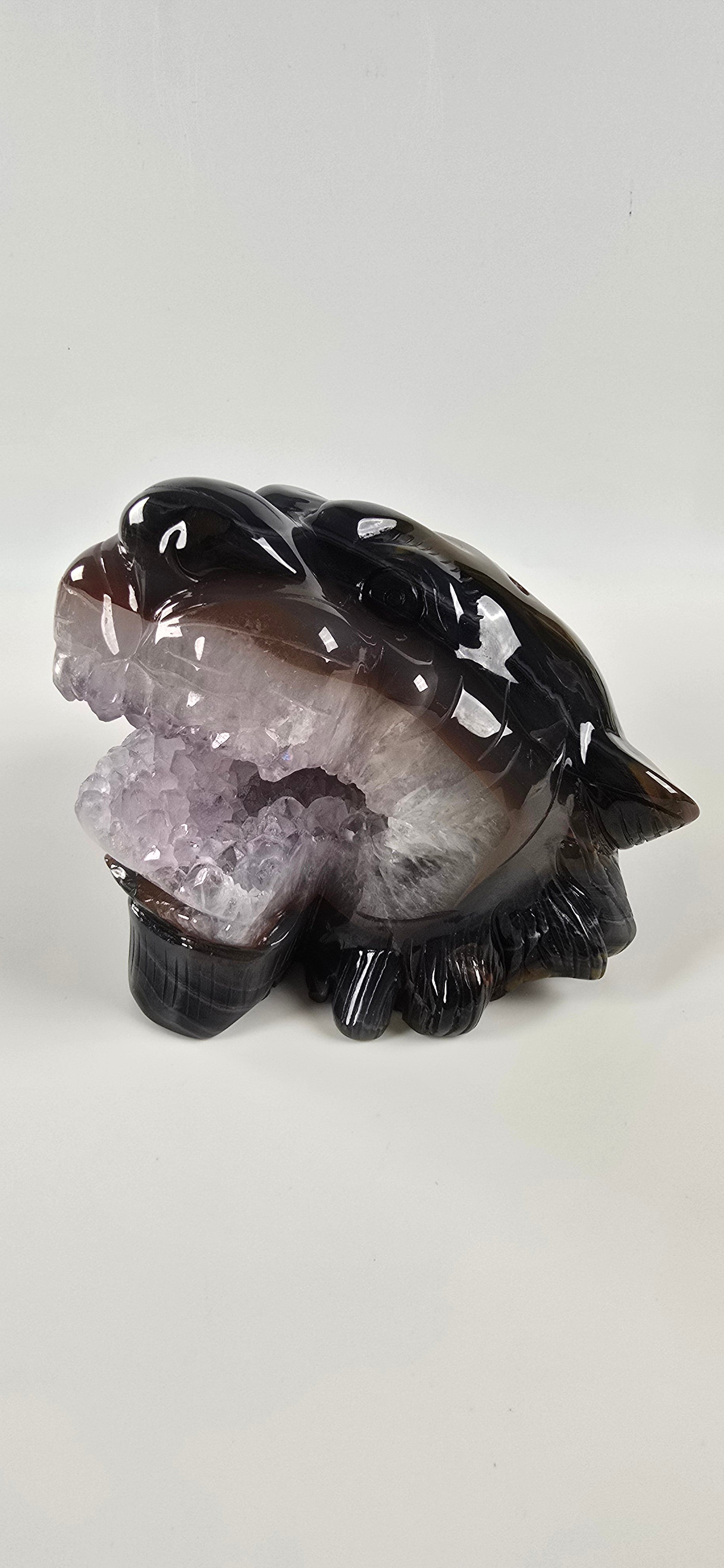 XXL Achat/Amethyst Tigerkopf - High Quality