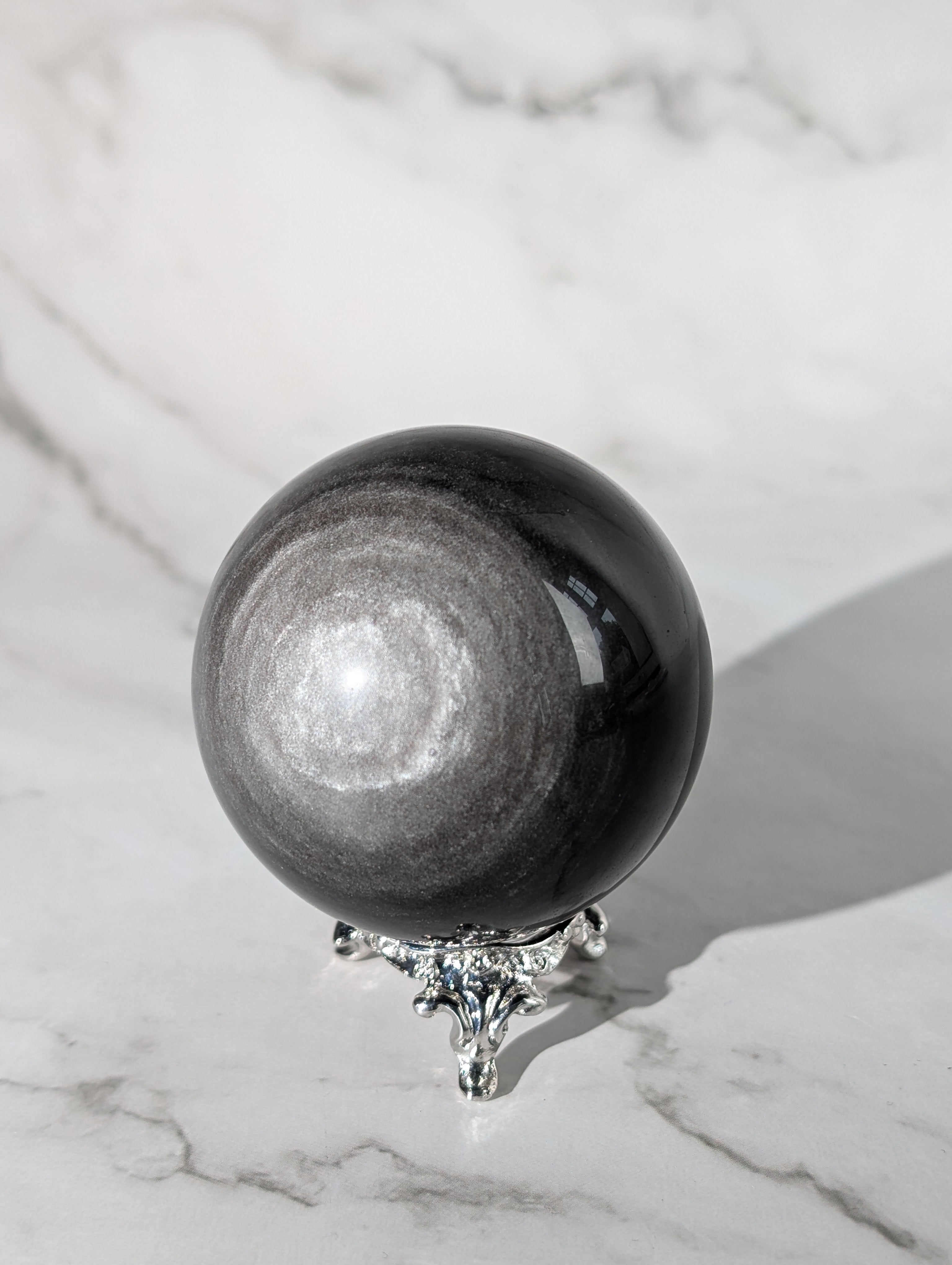 Silber Obsidian Kugel