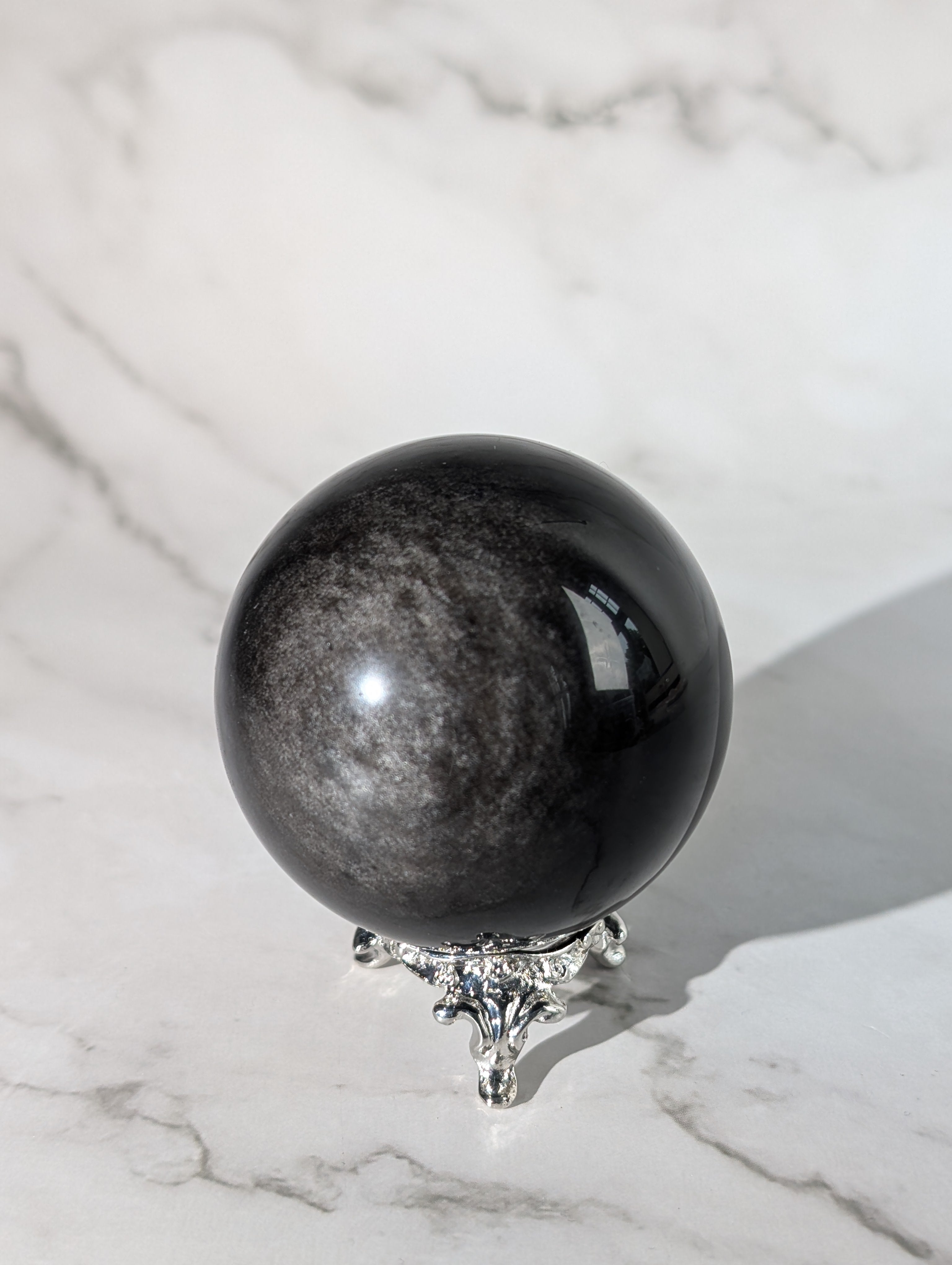Silber Obsidian Kugel 2
