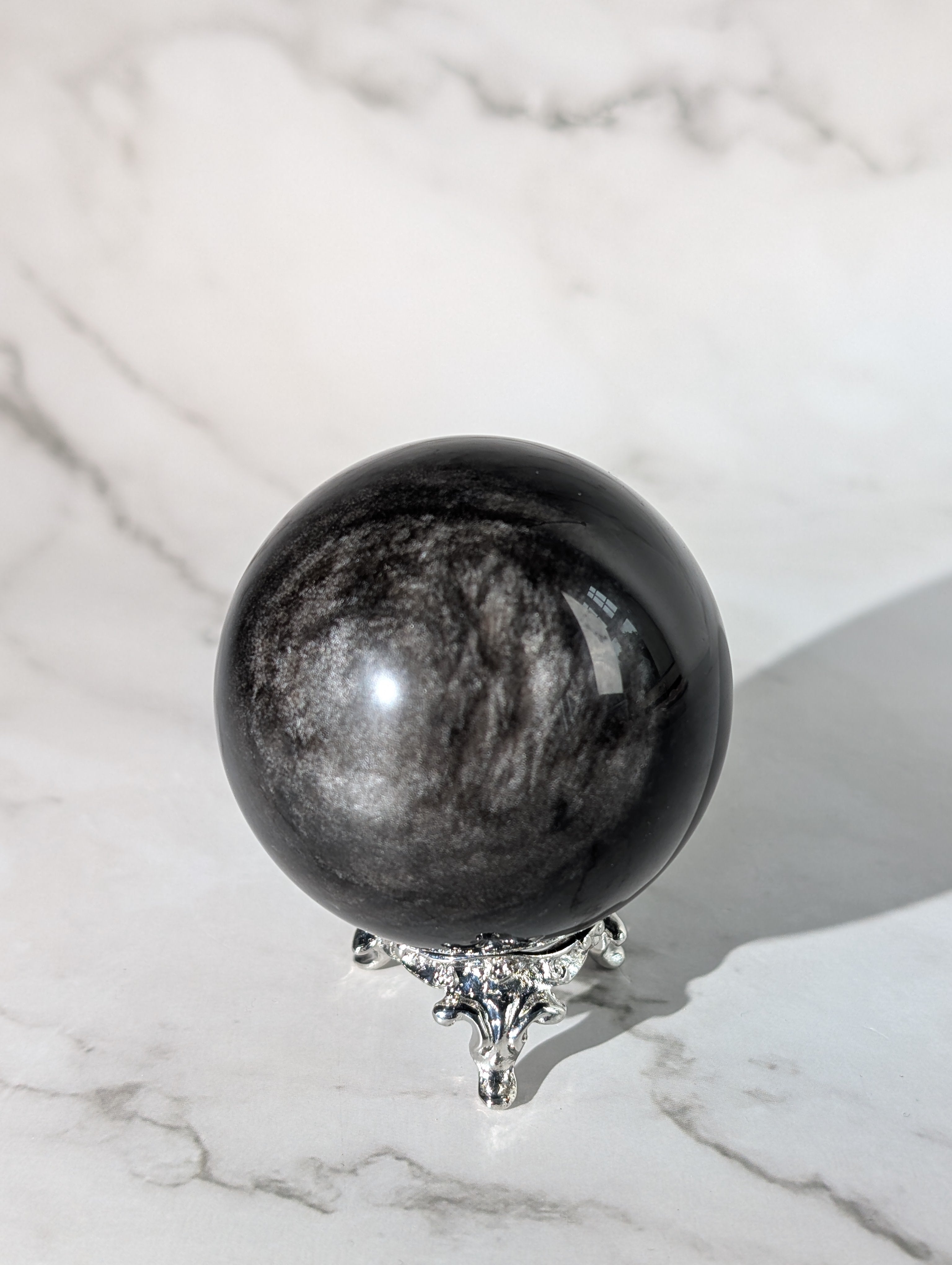 Silber Obsidian Kugel 2