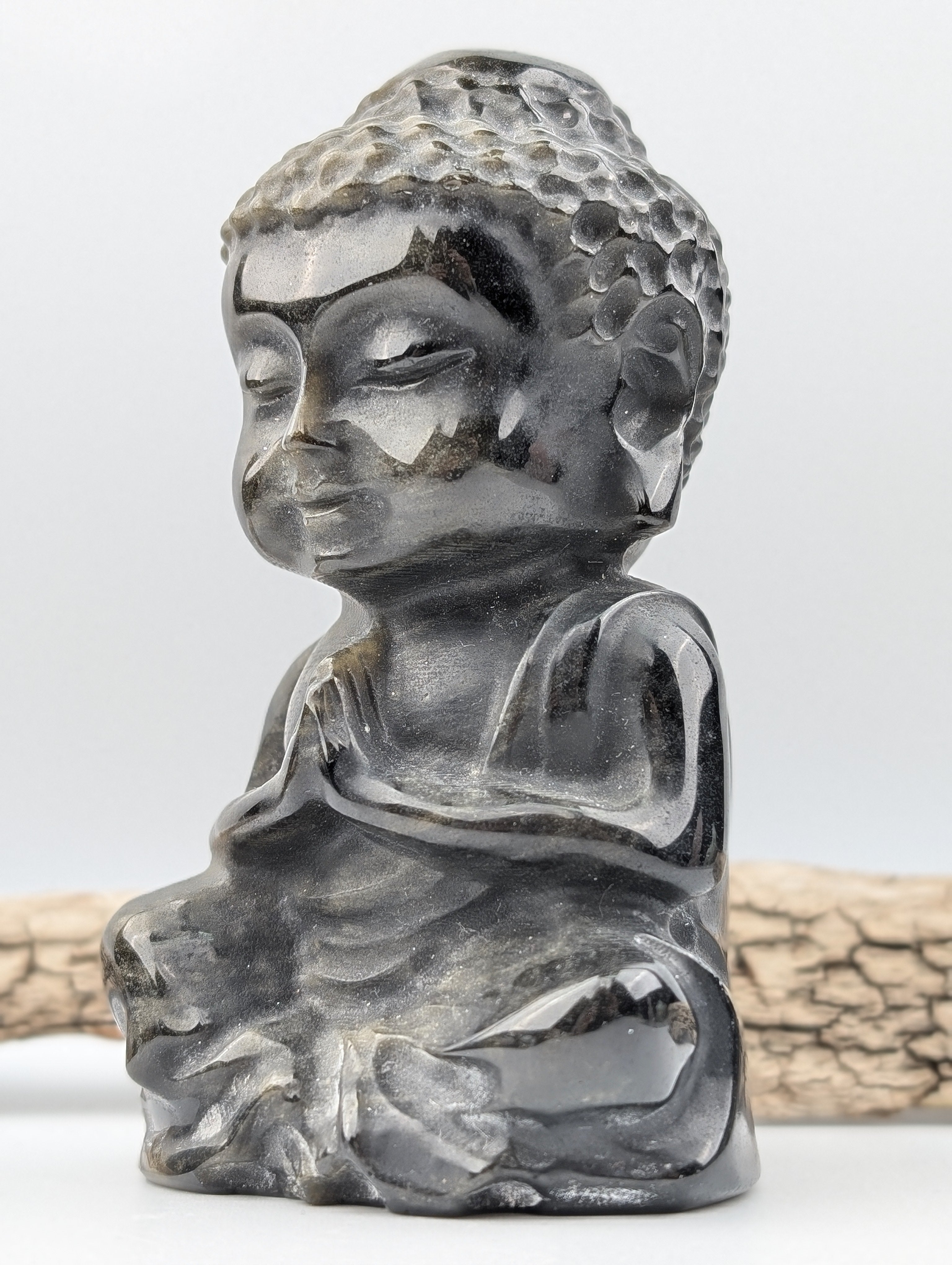 Gold Obsidian Buddha