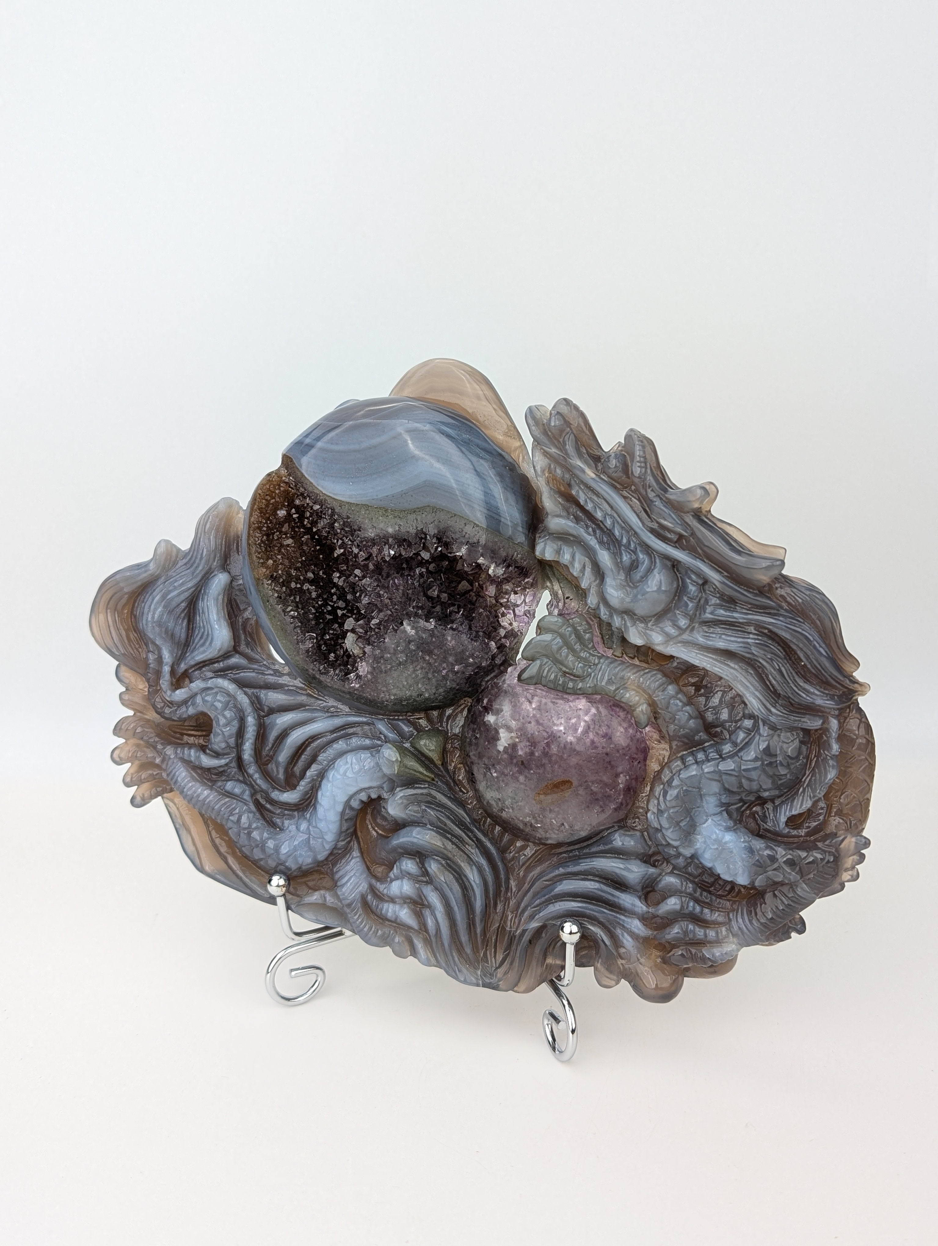 Achat/Amethyst Drachencarving High Quality