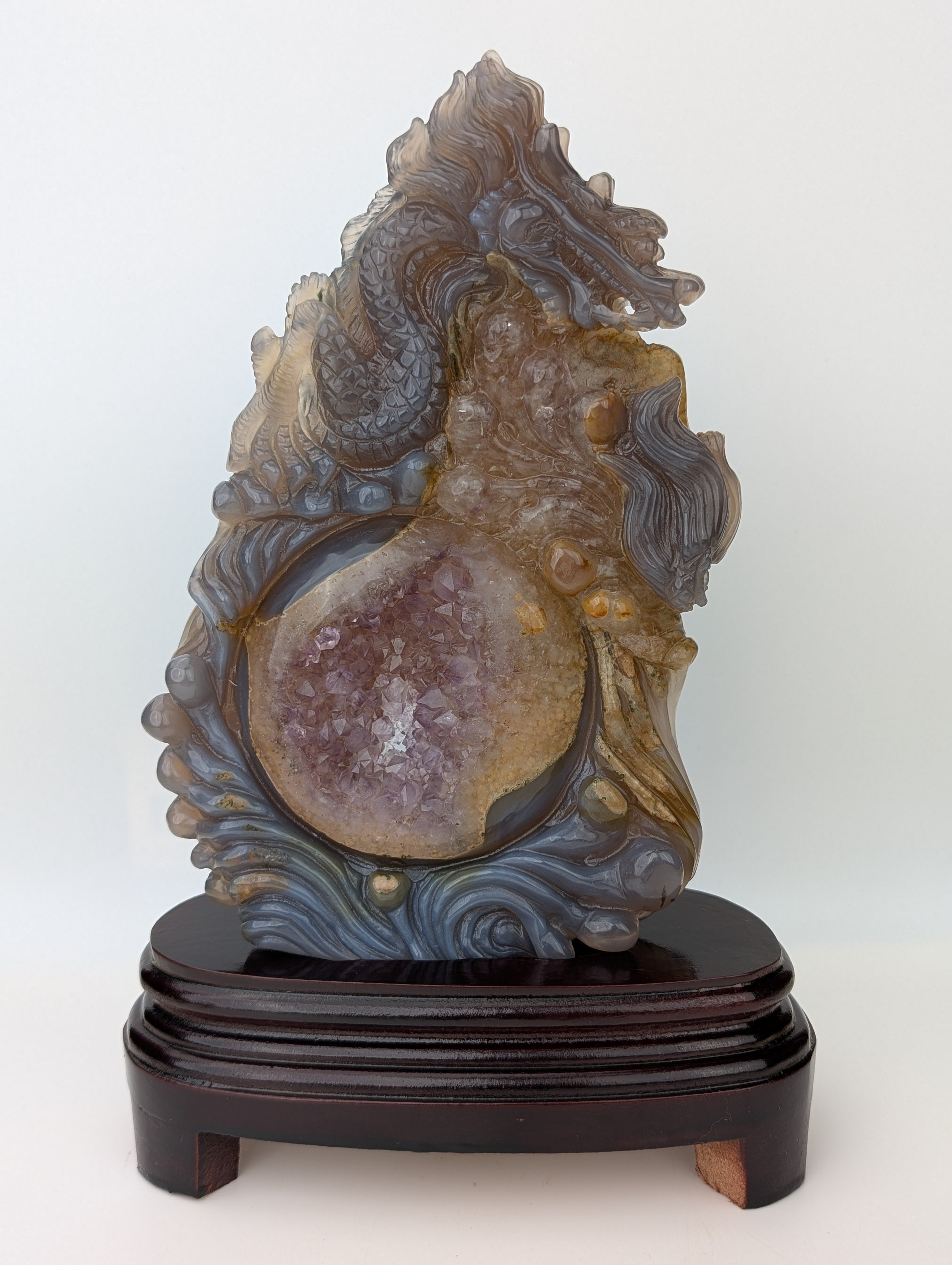 Achat/Amethyst Drachencarving High Quality 3