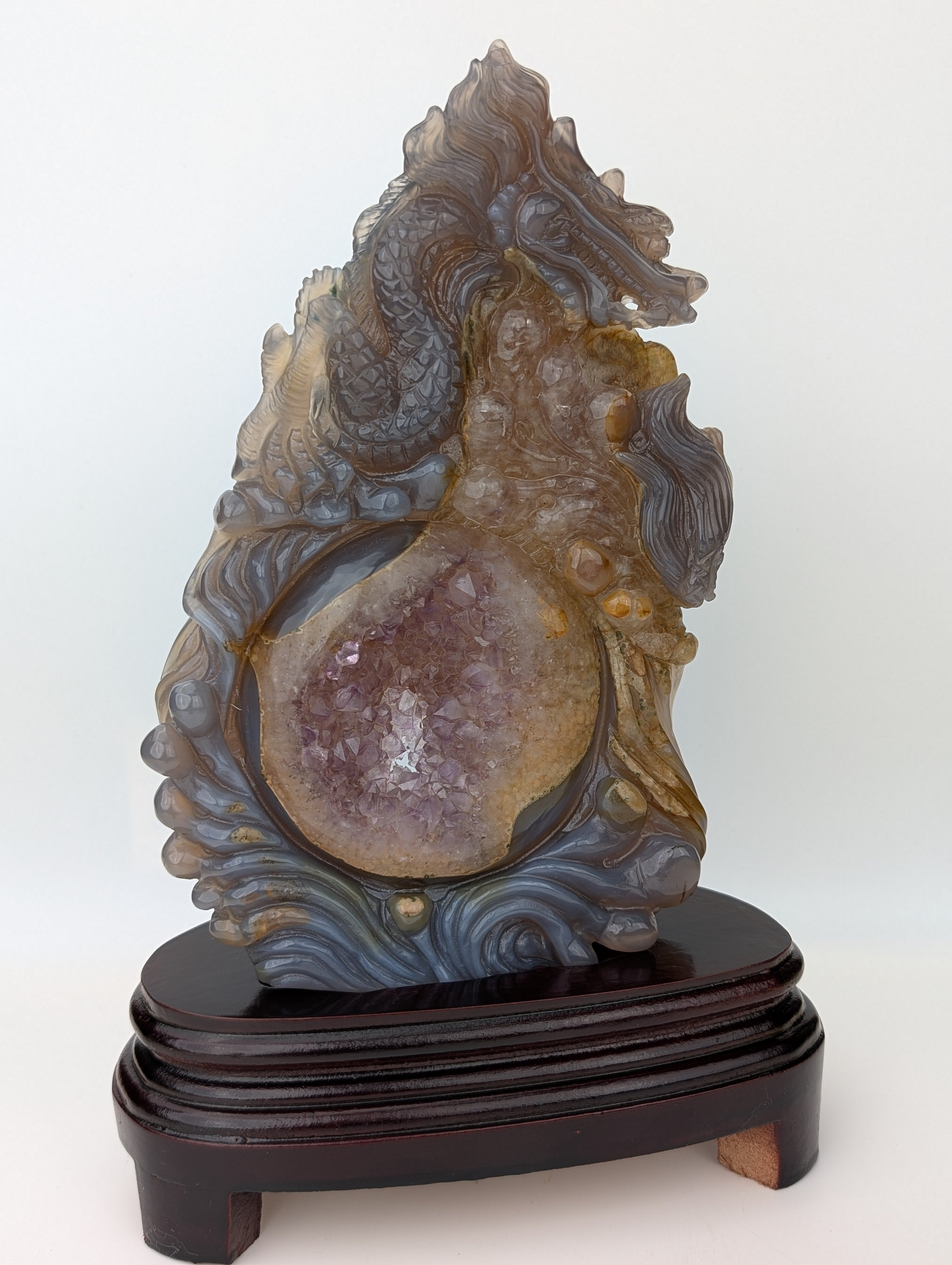 Achat/Amethyst Drachencarving High Quality