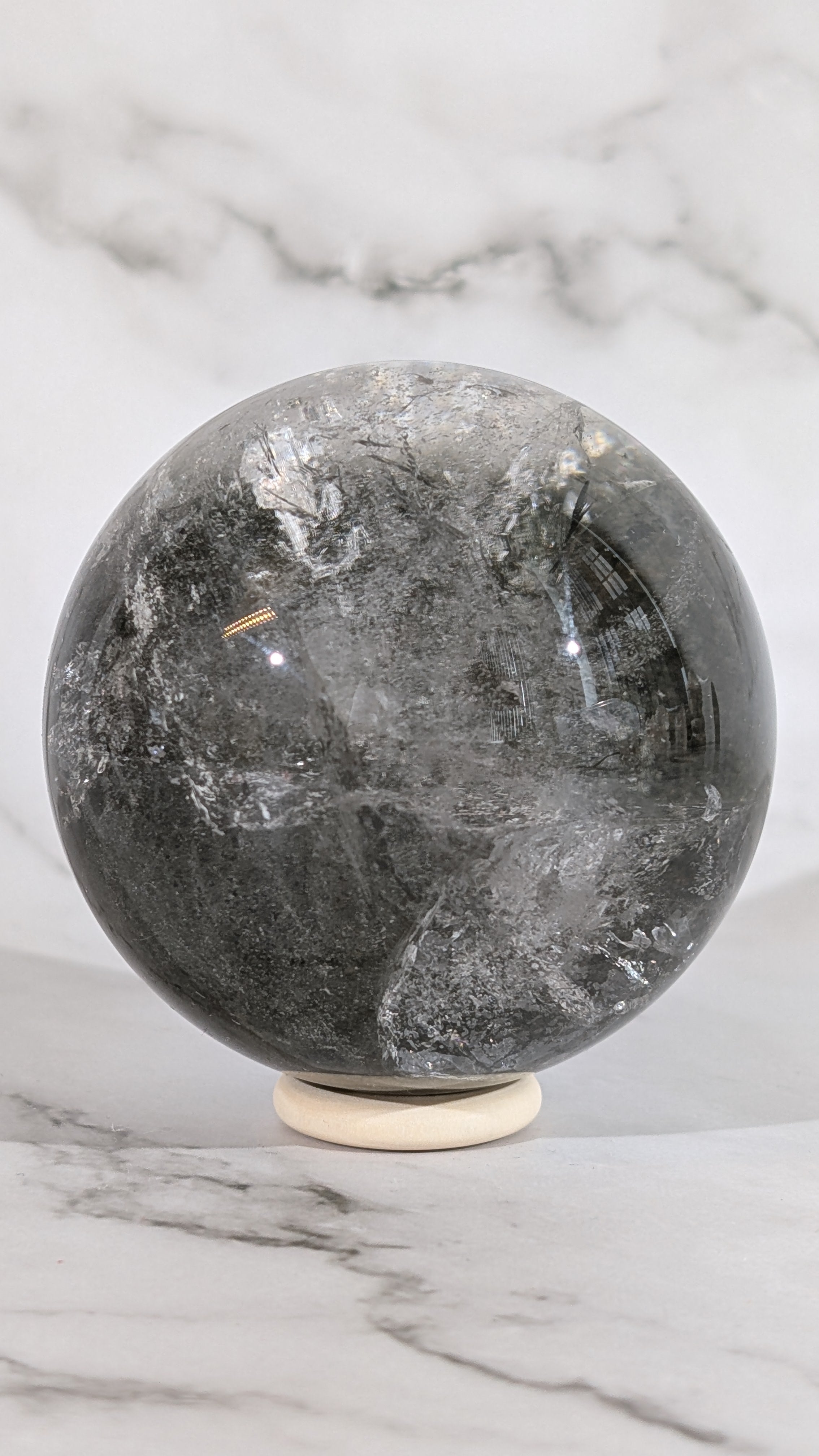 Gartenquarz Kugel - mini Krater