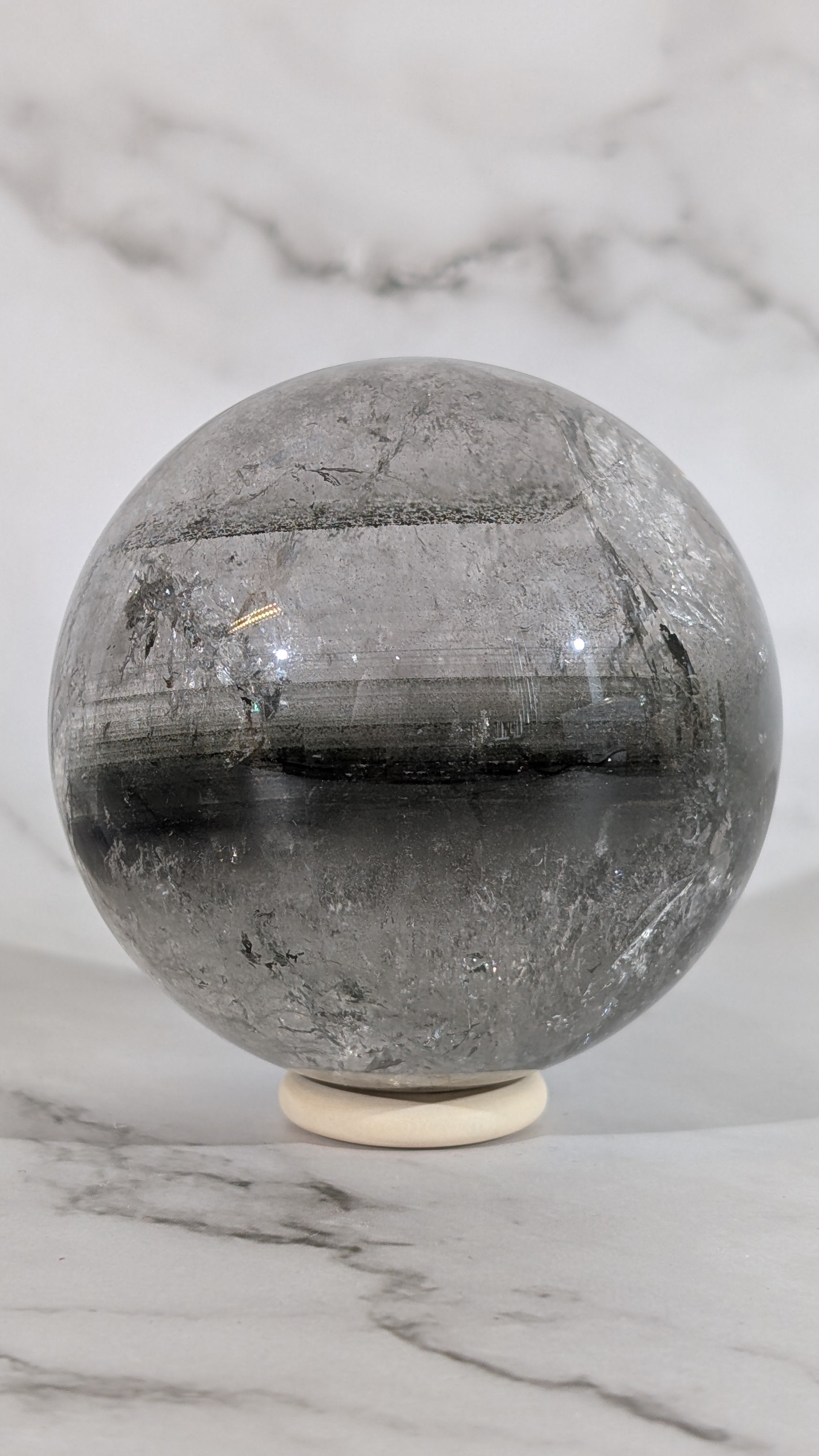 Gartenquarz Kugel - mini Krater