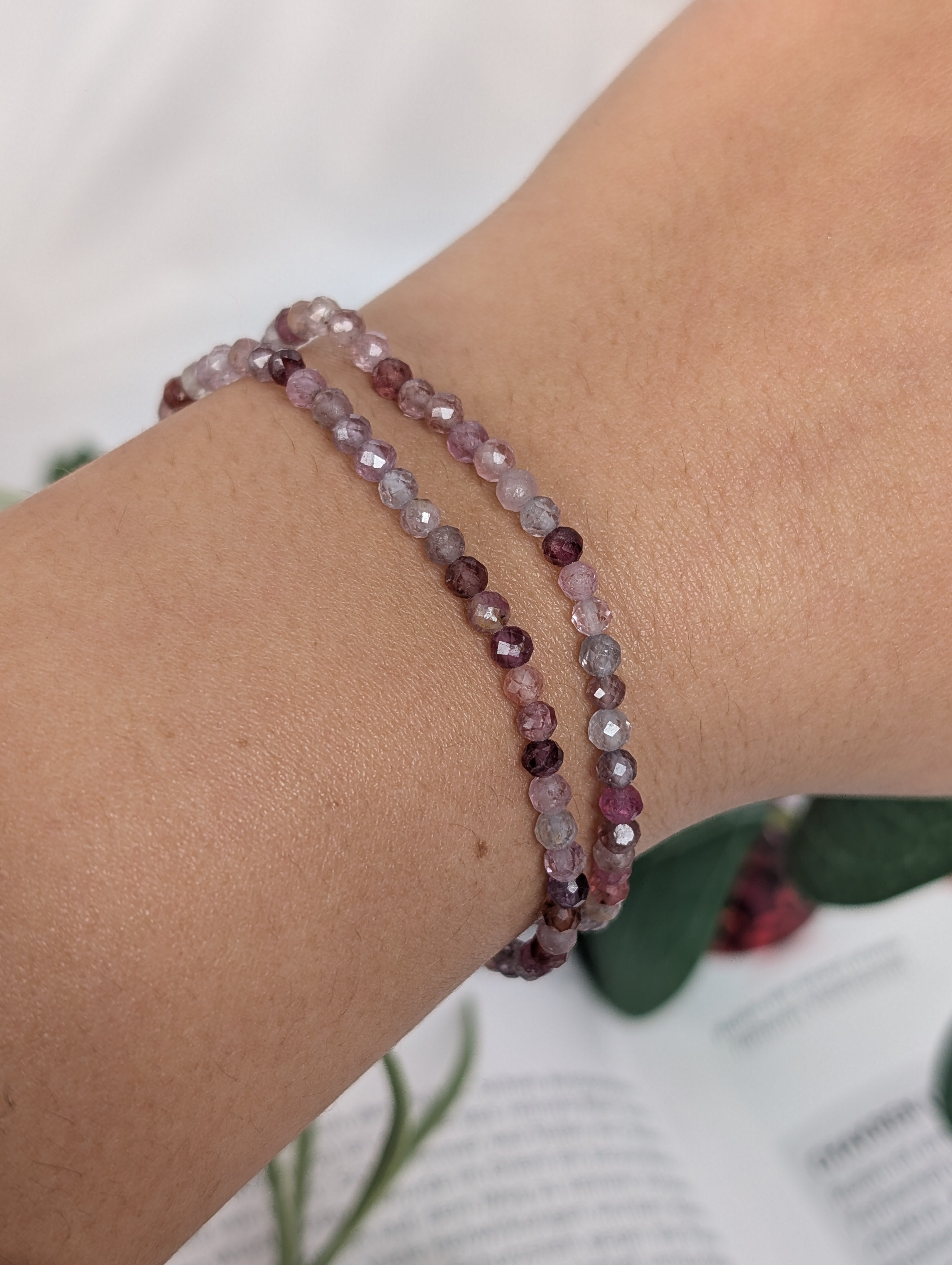 Bunter Spinell Armband Facettenschliff- 3mm