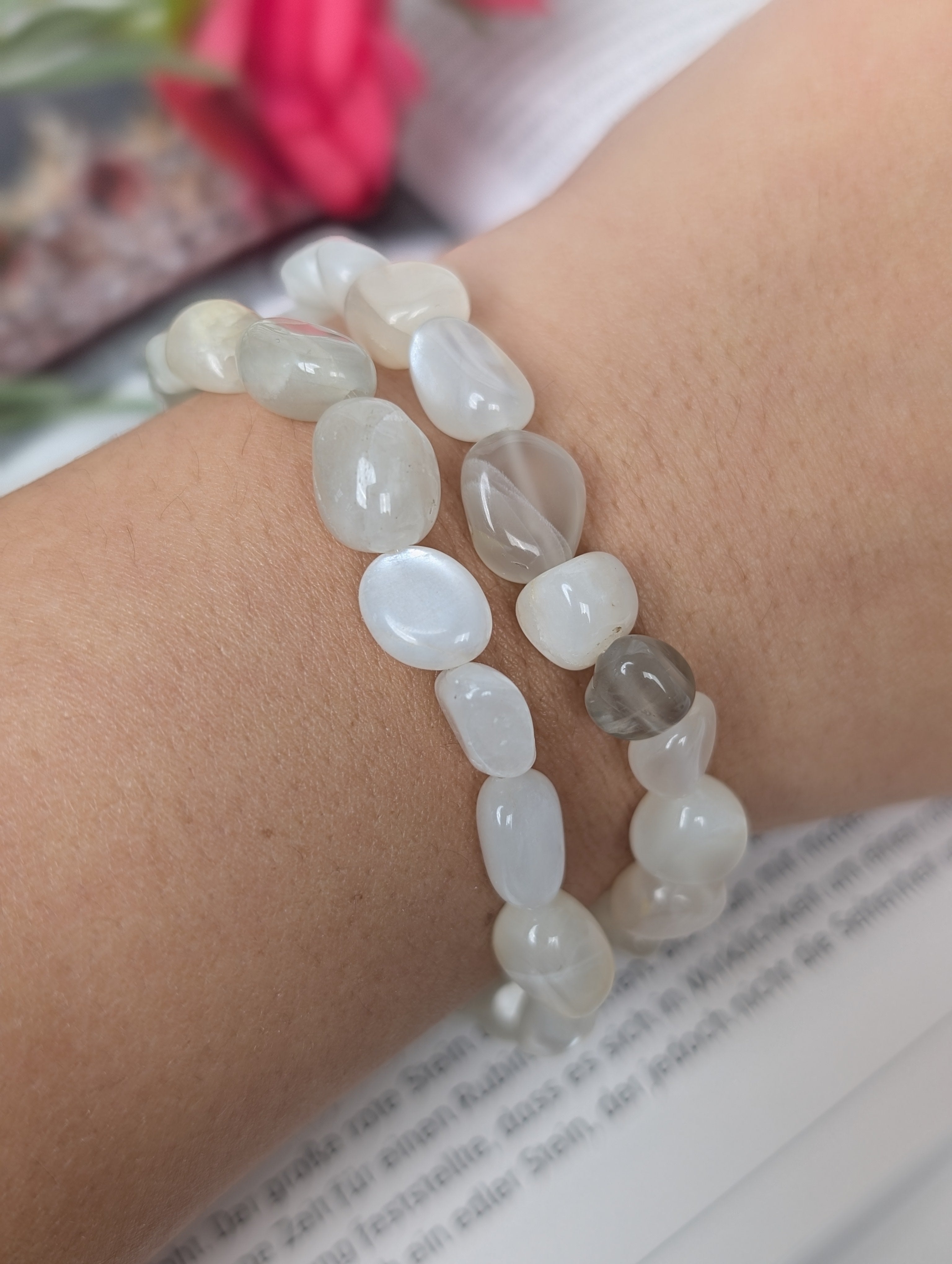 Mondstein Nugget Armband