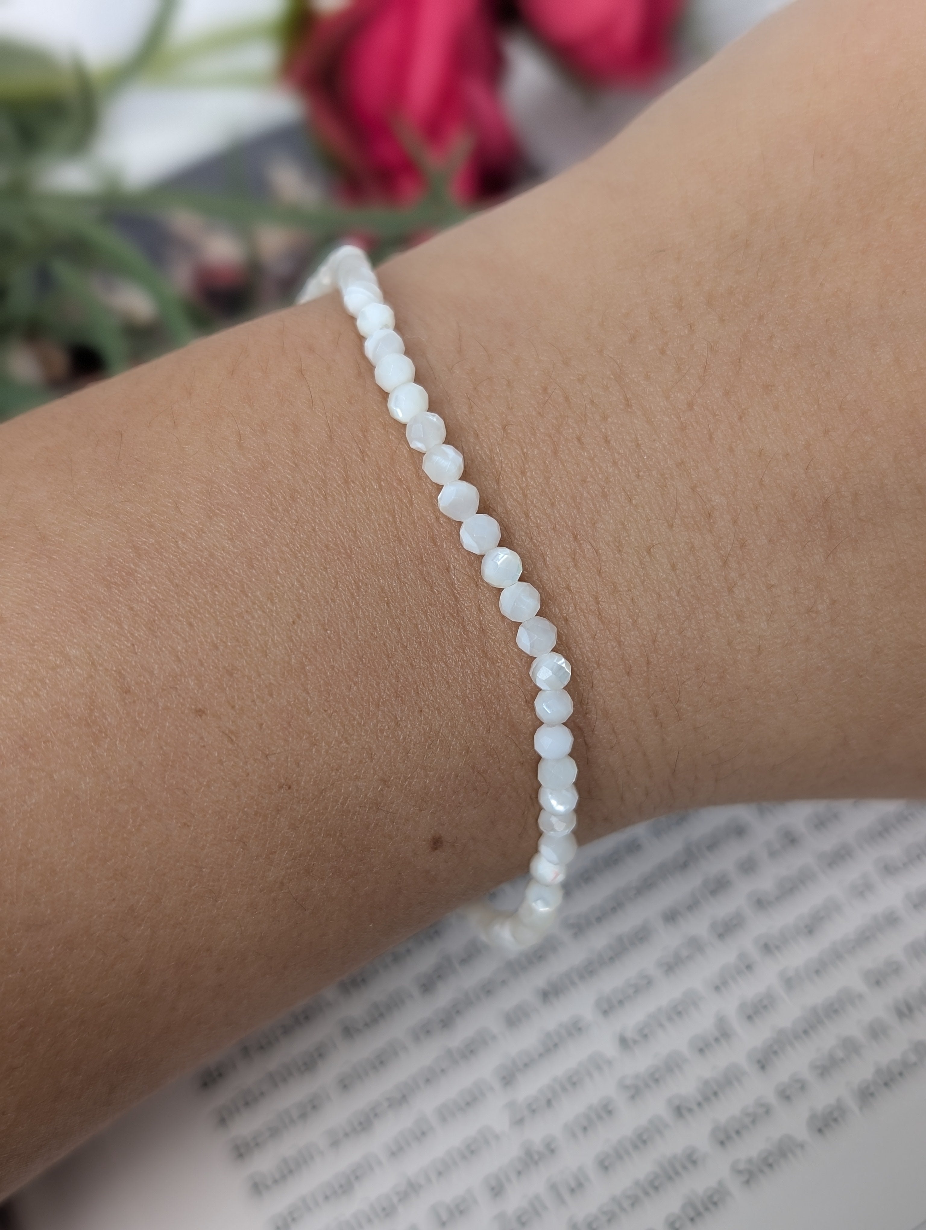 Perlmutt Armband facettiert- 3mm