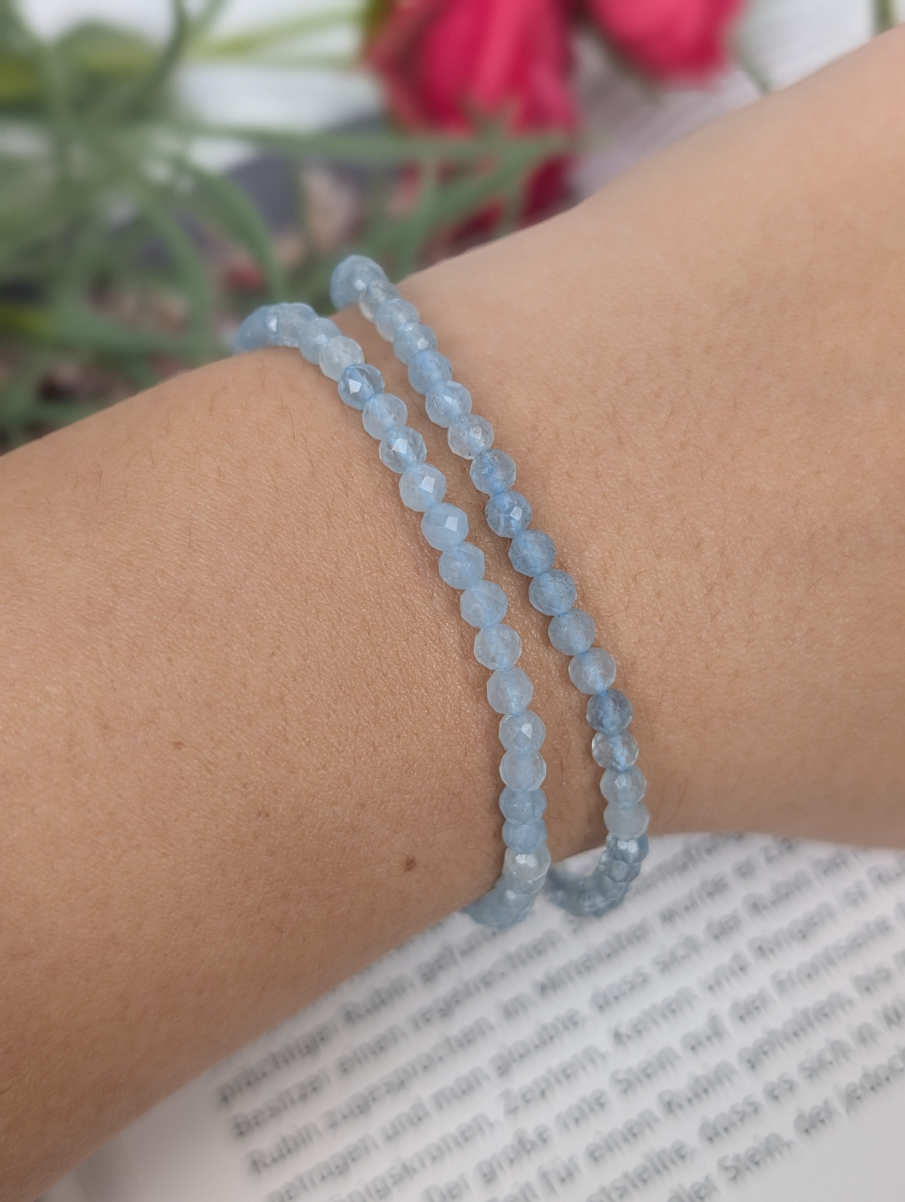 Aquamarin Armband facettiert- 4mm