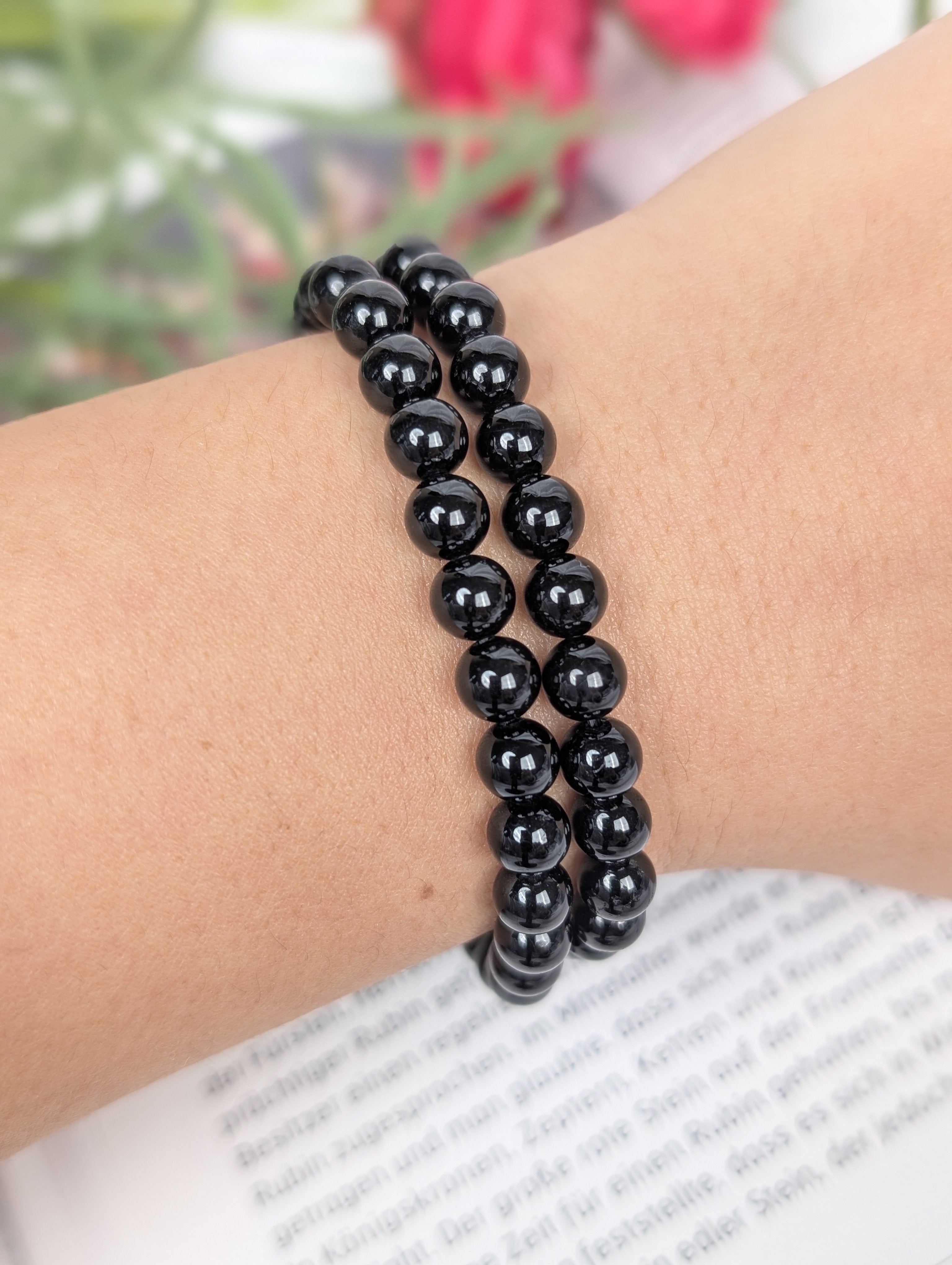 Schwarzer Turmalin Armband-6mm