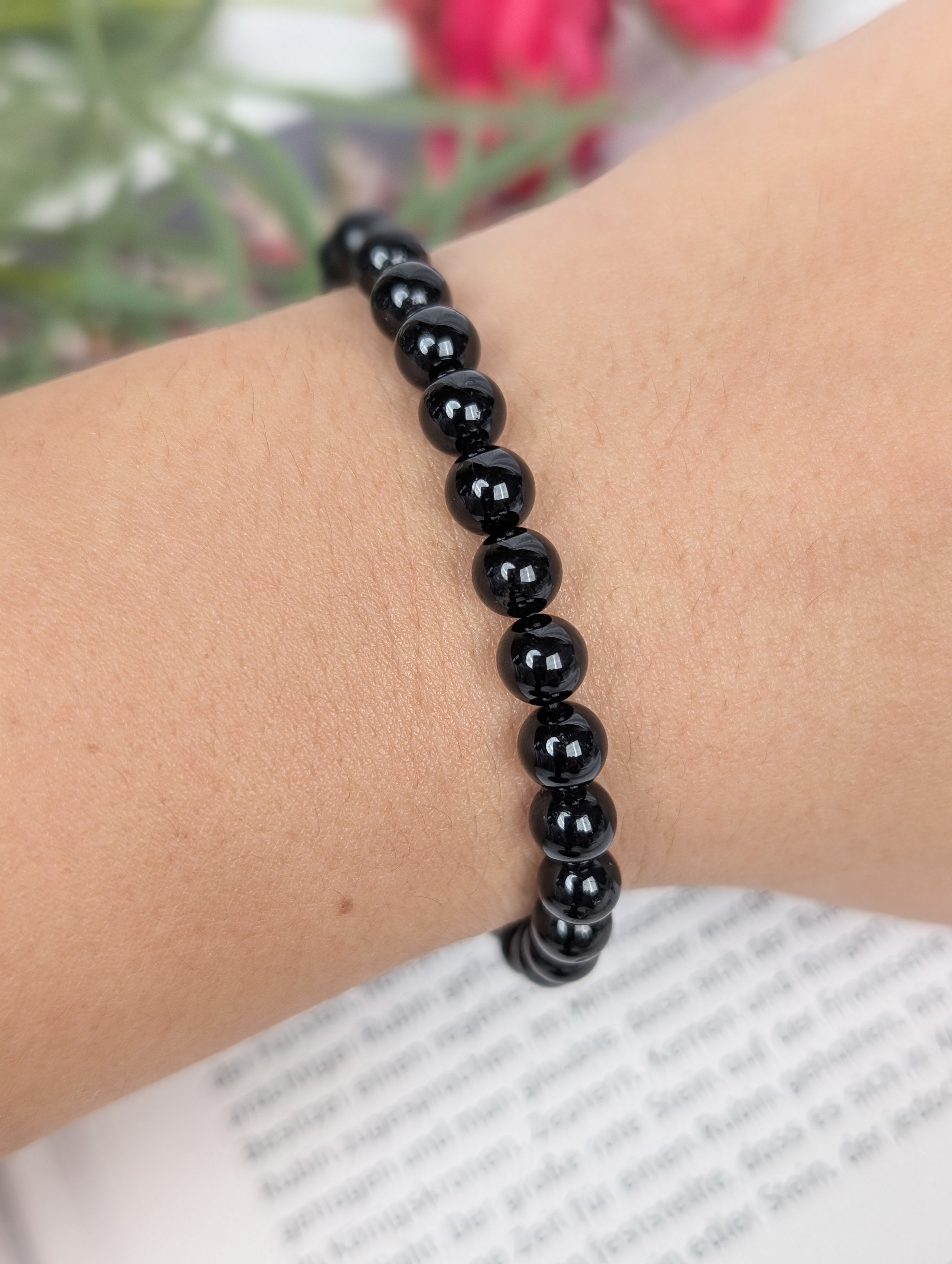 Schwarzer Turmalin Armband-6mm