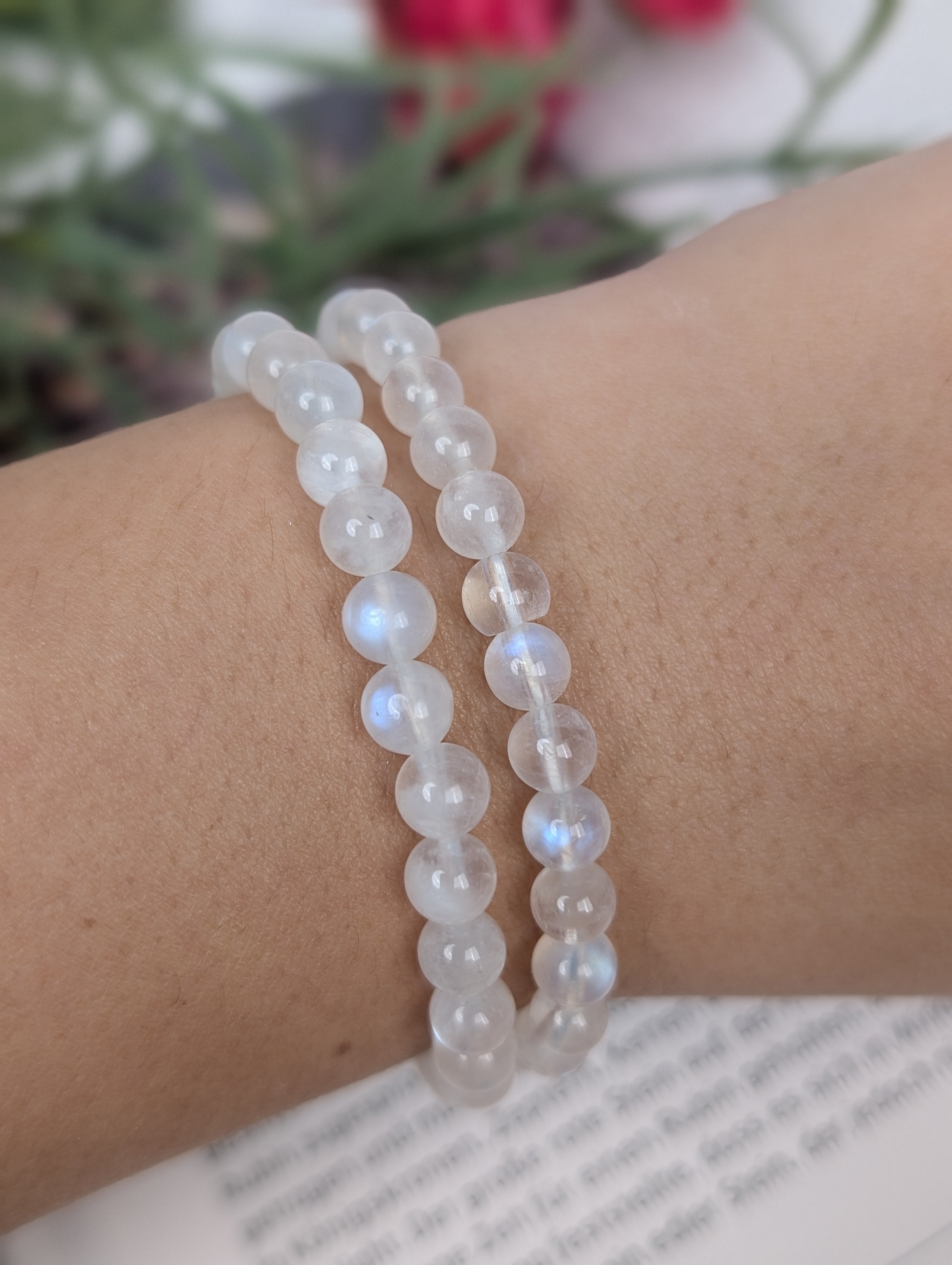 Regenbogen Mondstein Armband - 6mm