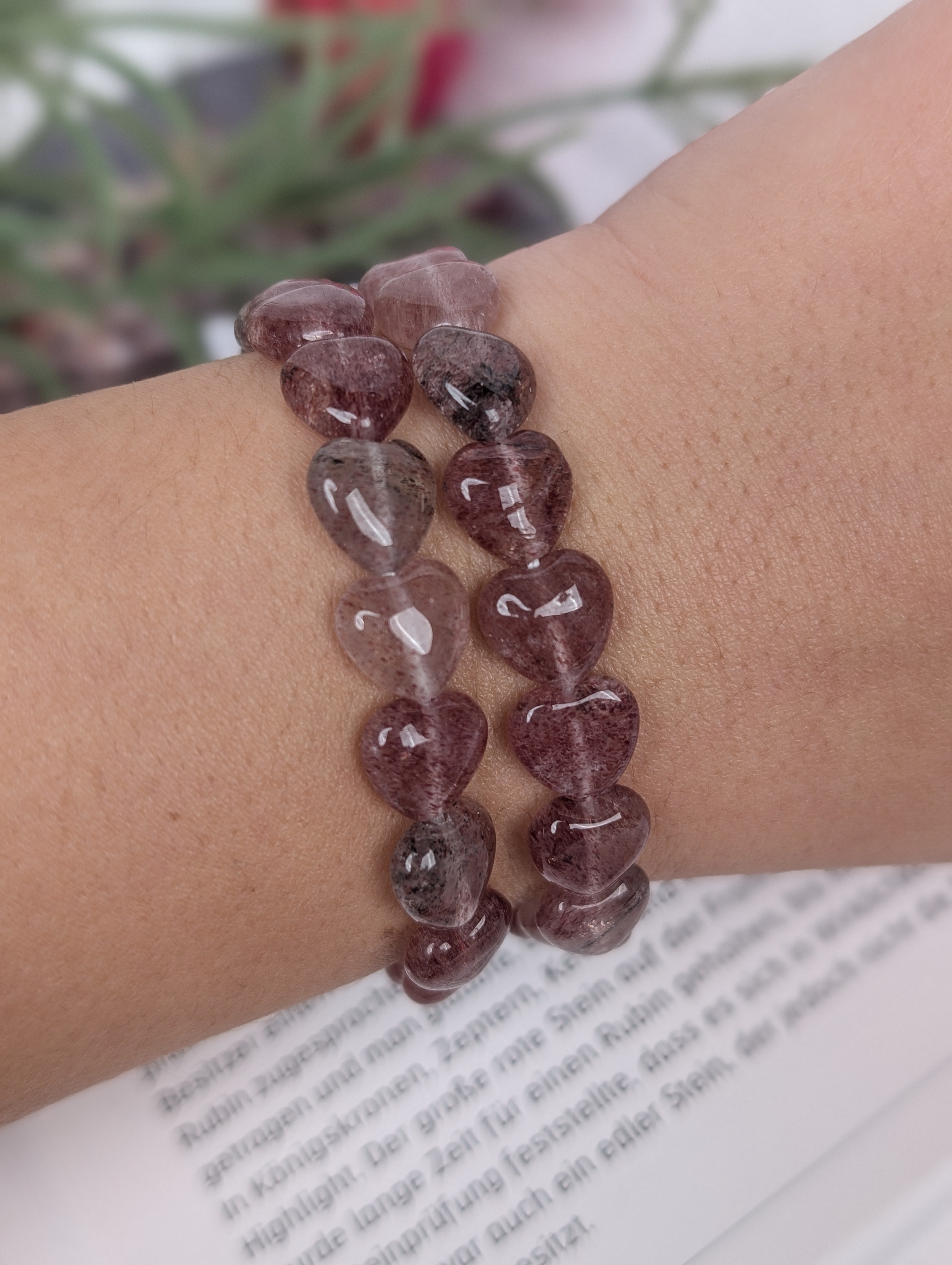 Rotes Aventurin Herzarmband