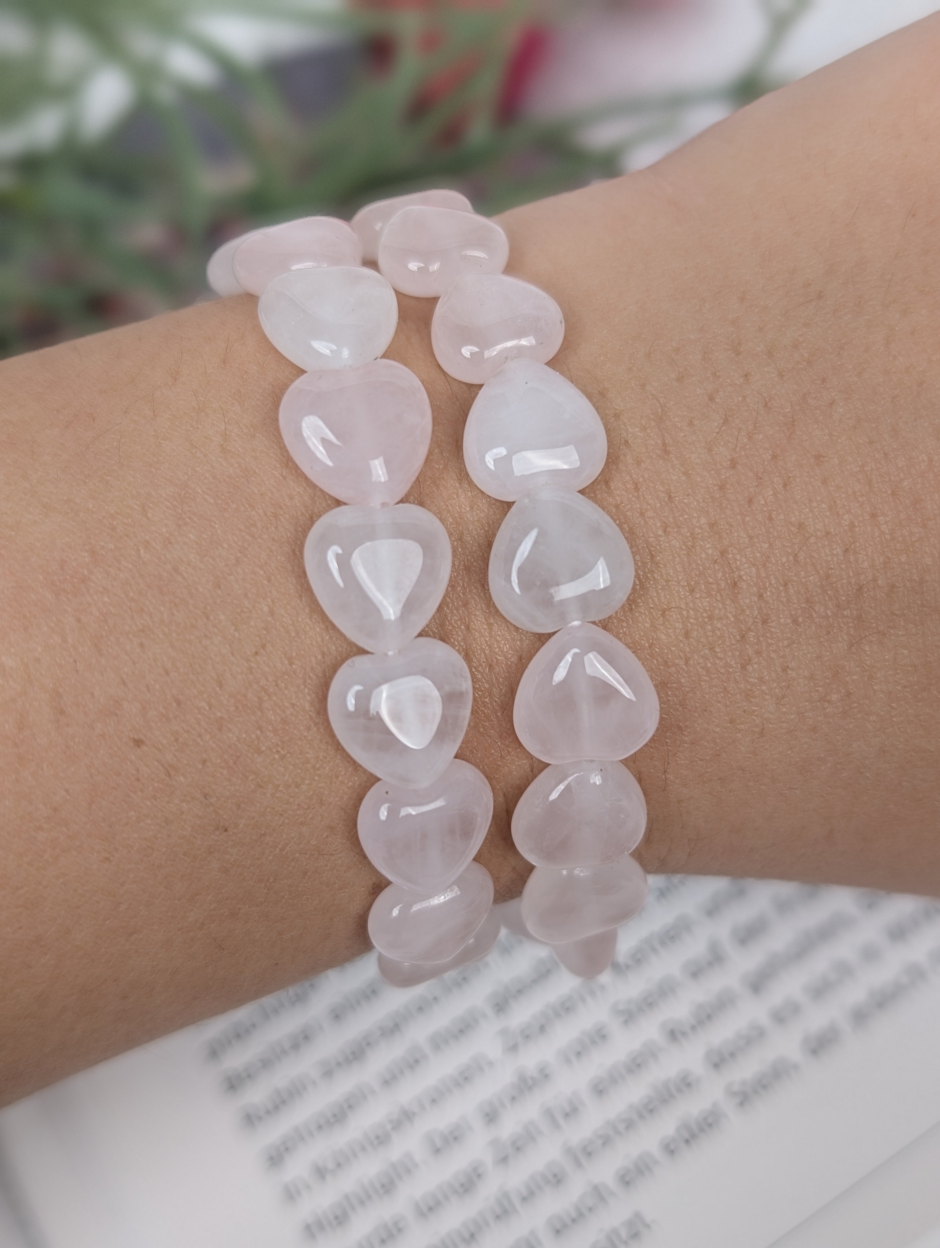 Rosenquarz Herzarmband