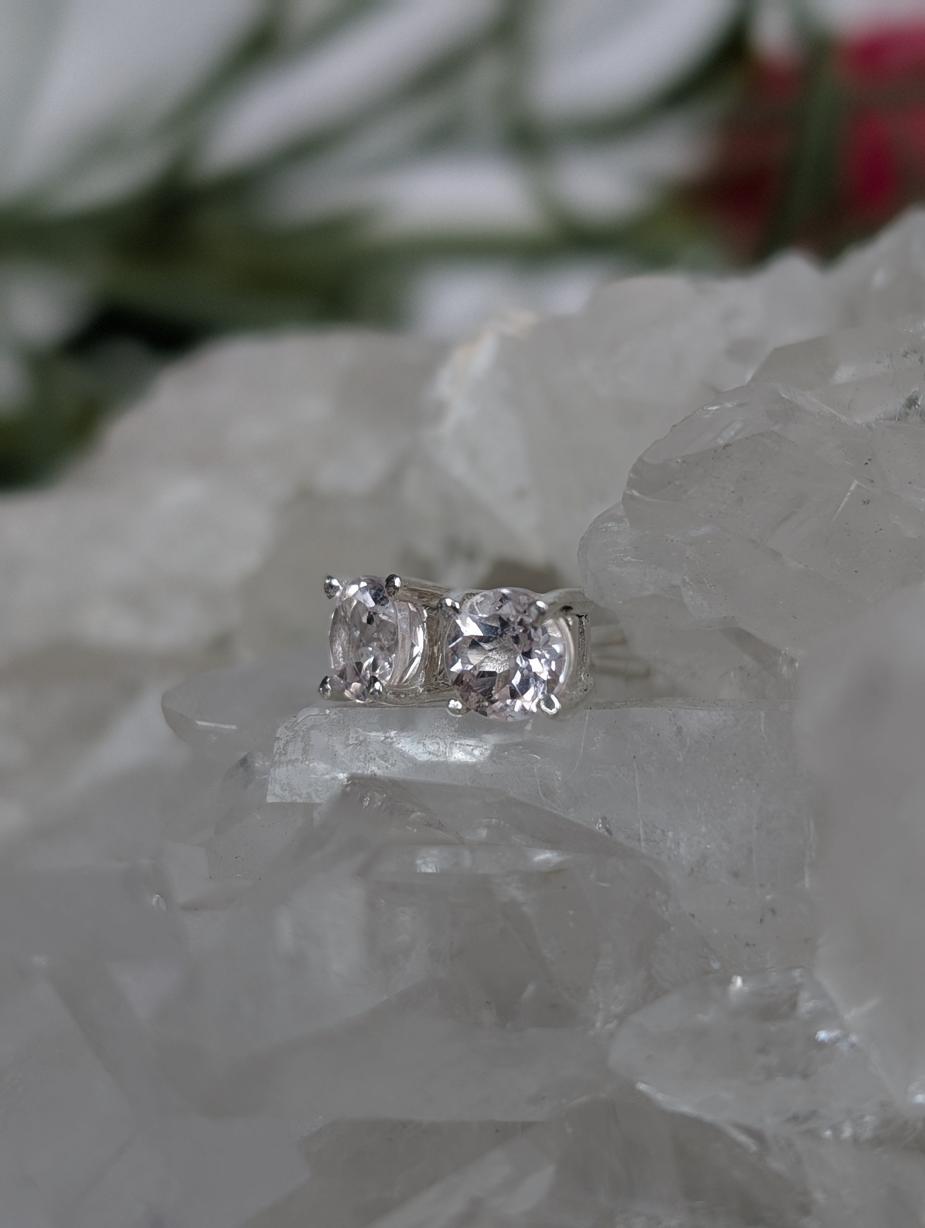 Morganit Ohrstecker "eckig"