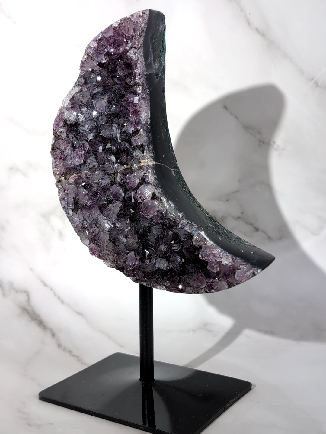 Amethyst Halbmond mit Achat